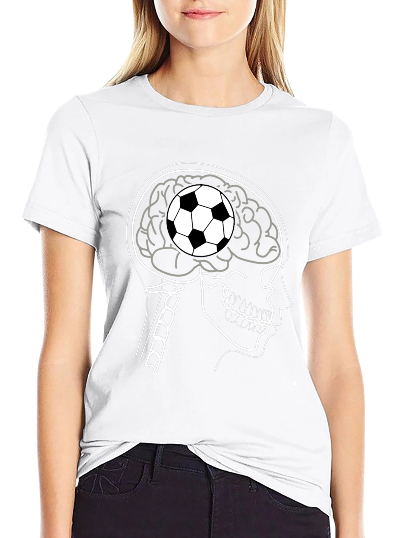 Soccer Brain T-Shirt - Black Cotton Tee