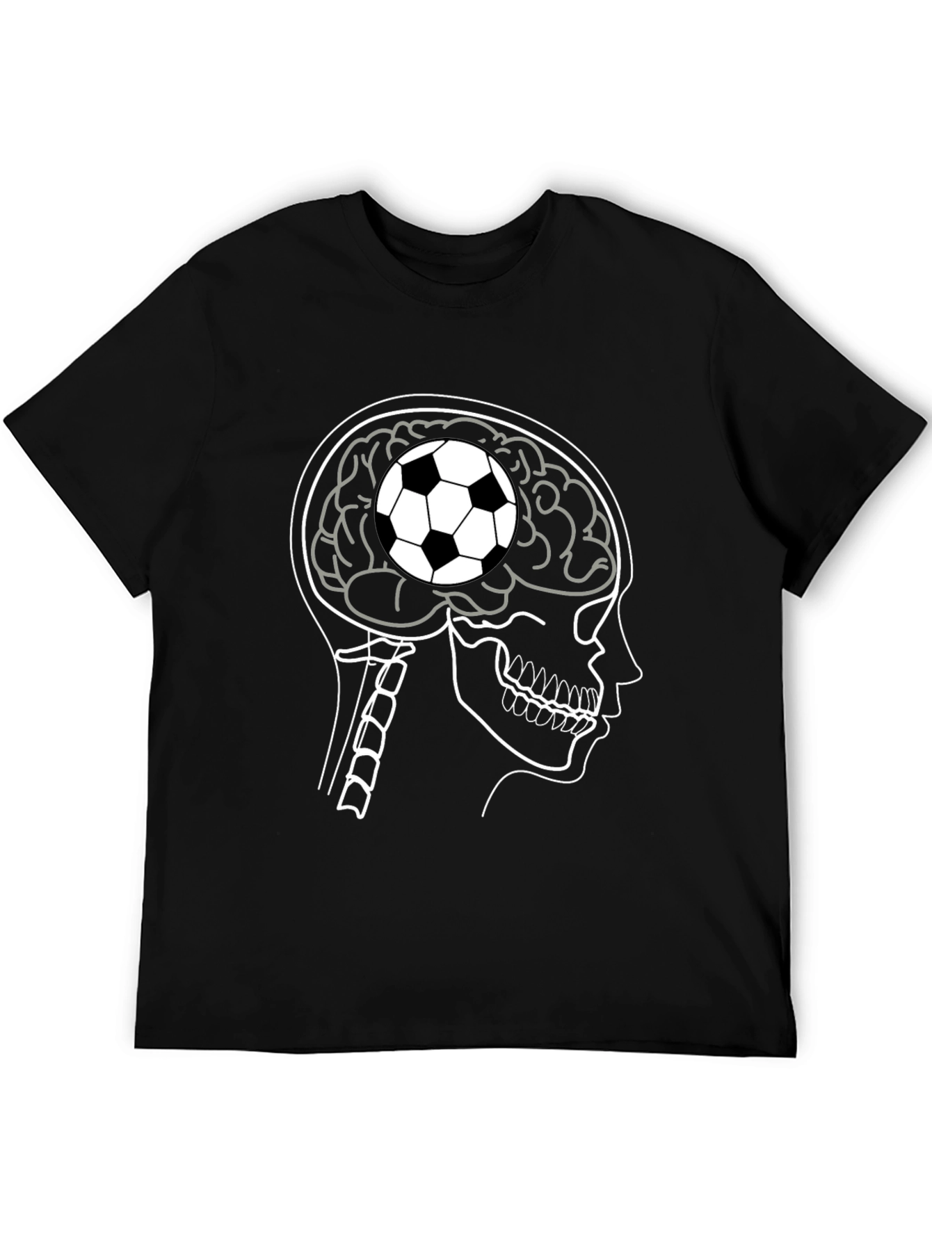 Soccer Brain T-Shirt - Black Cotton Tee