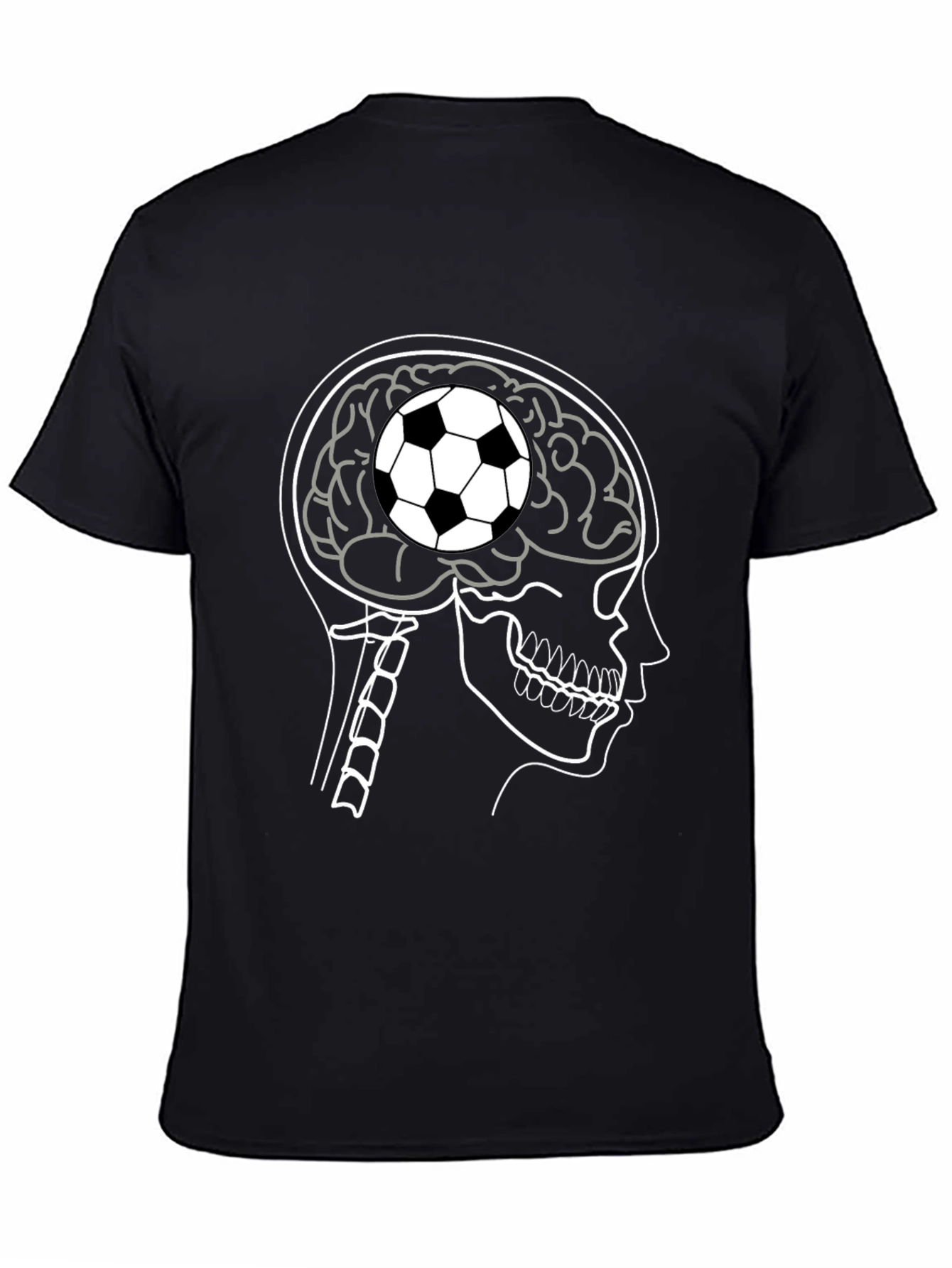 Soccer Brain T-Shirt - Black Cotton Tee