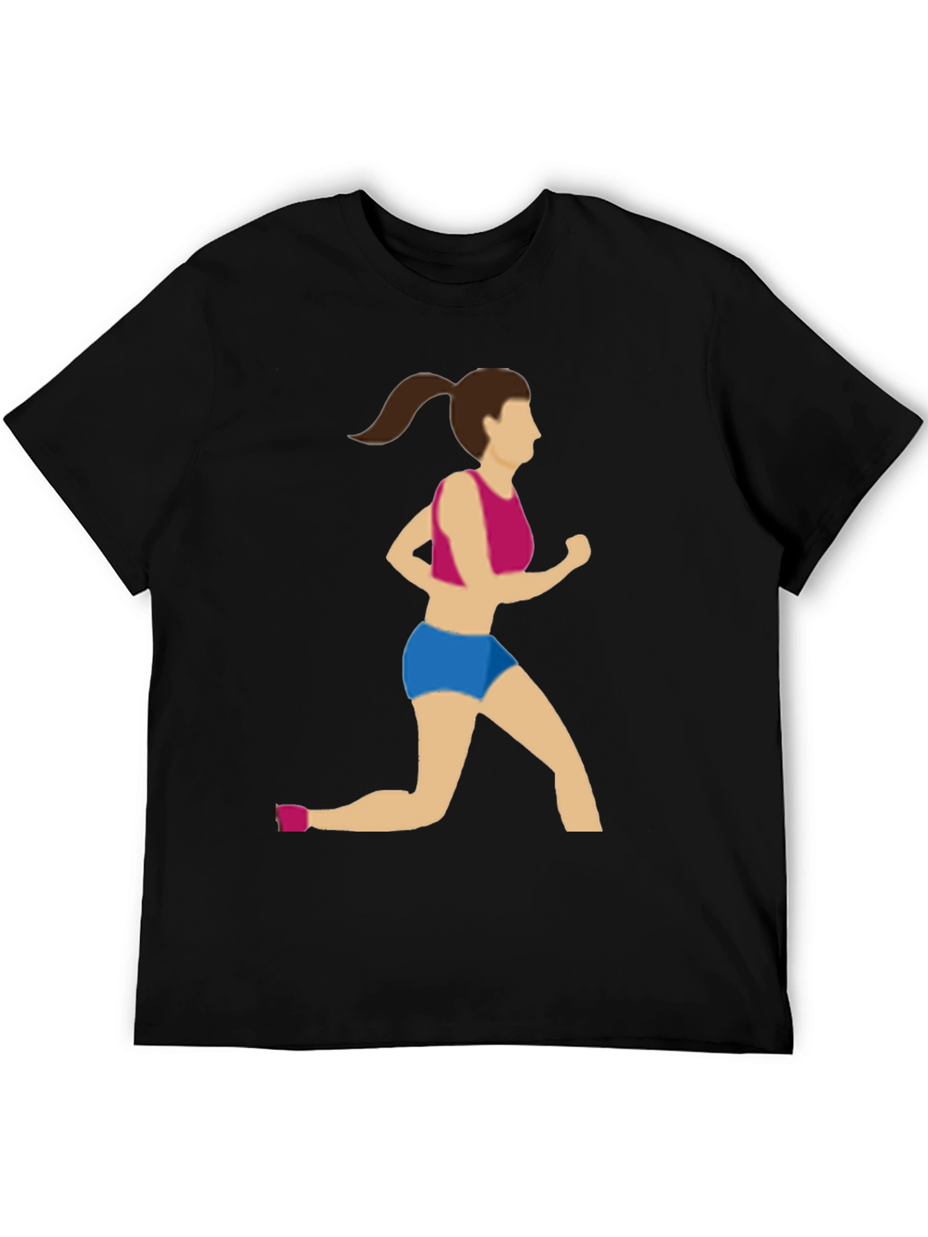Running Woman Graphic Tee - Black Cotton Blend