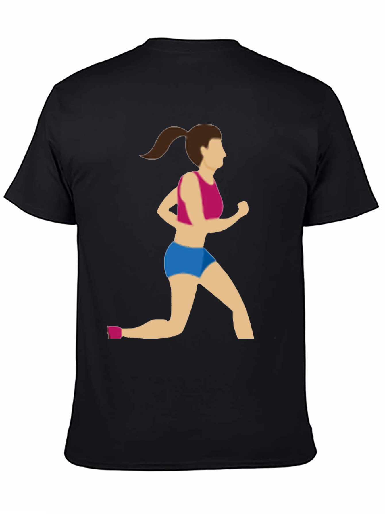 Running Woman Graphic Tee - Black Cotton Blend
