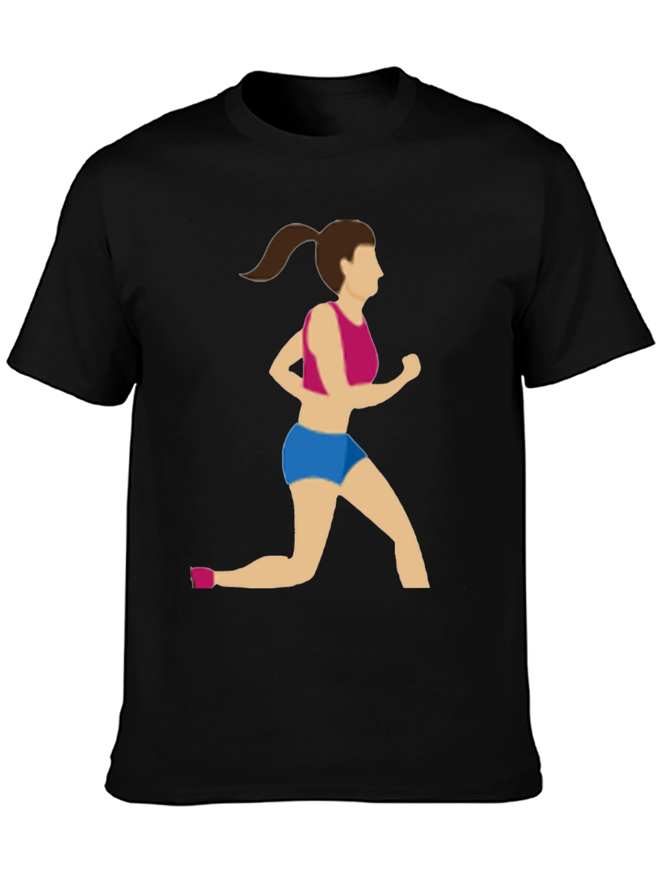 Running Woman Graphic Tee - Black Cotton Blend