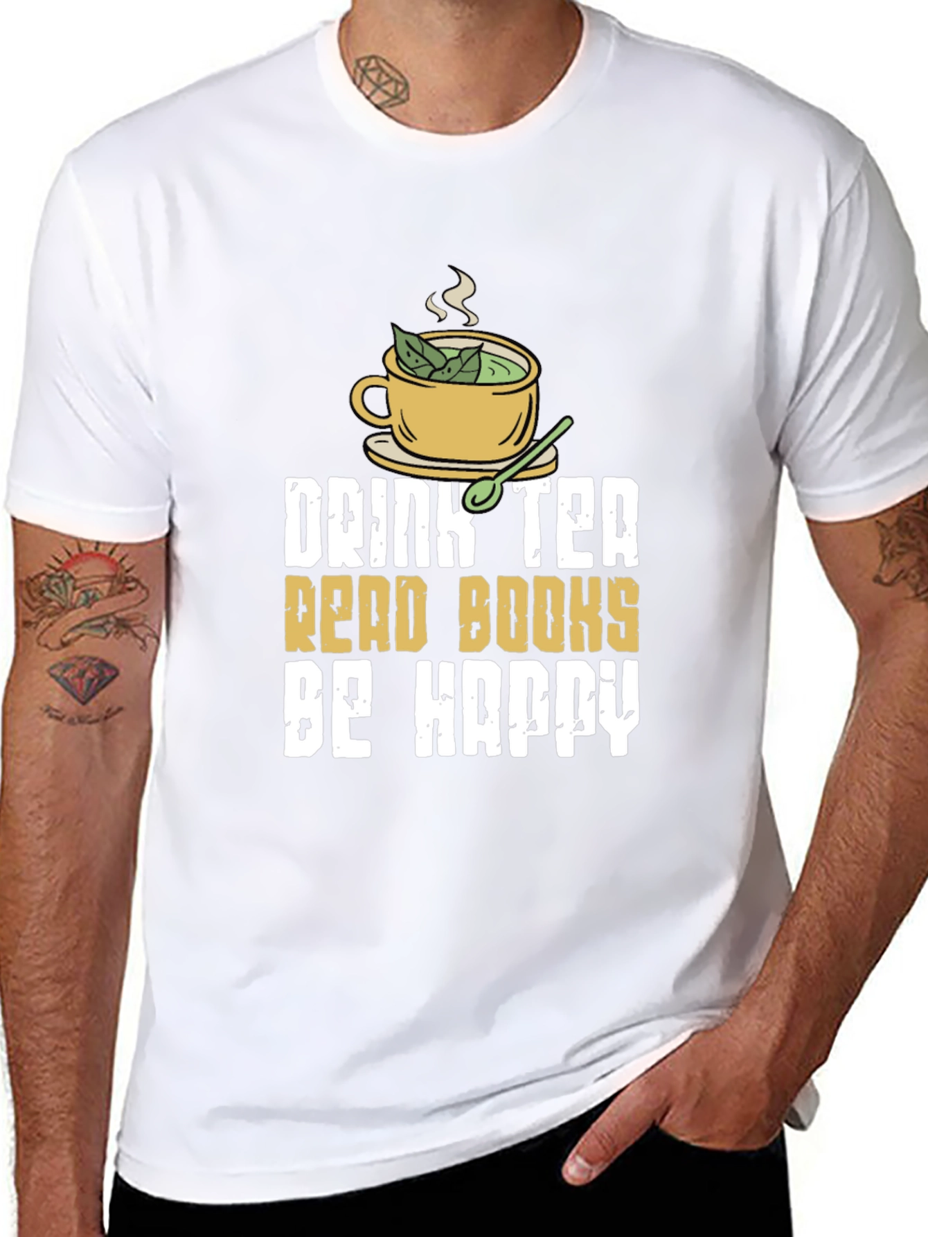 Drink Tea Read Books Be Happy - T-Shirt
