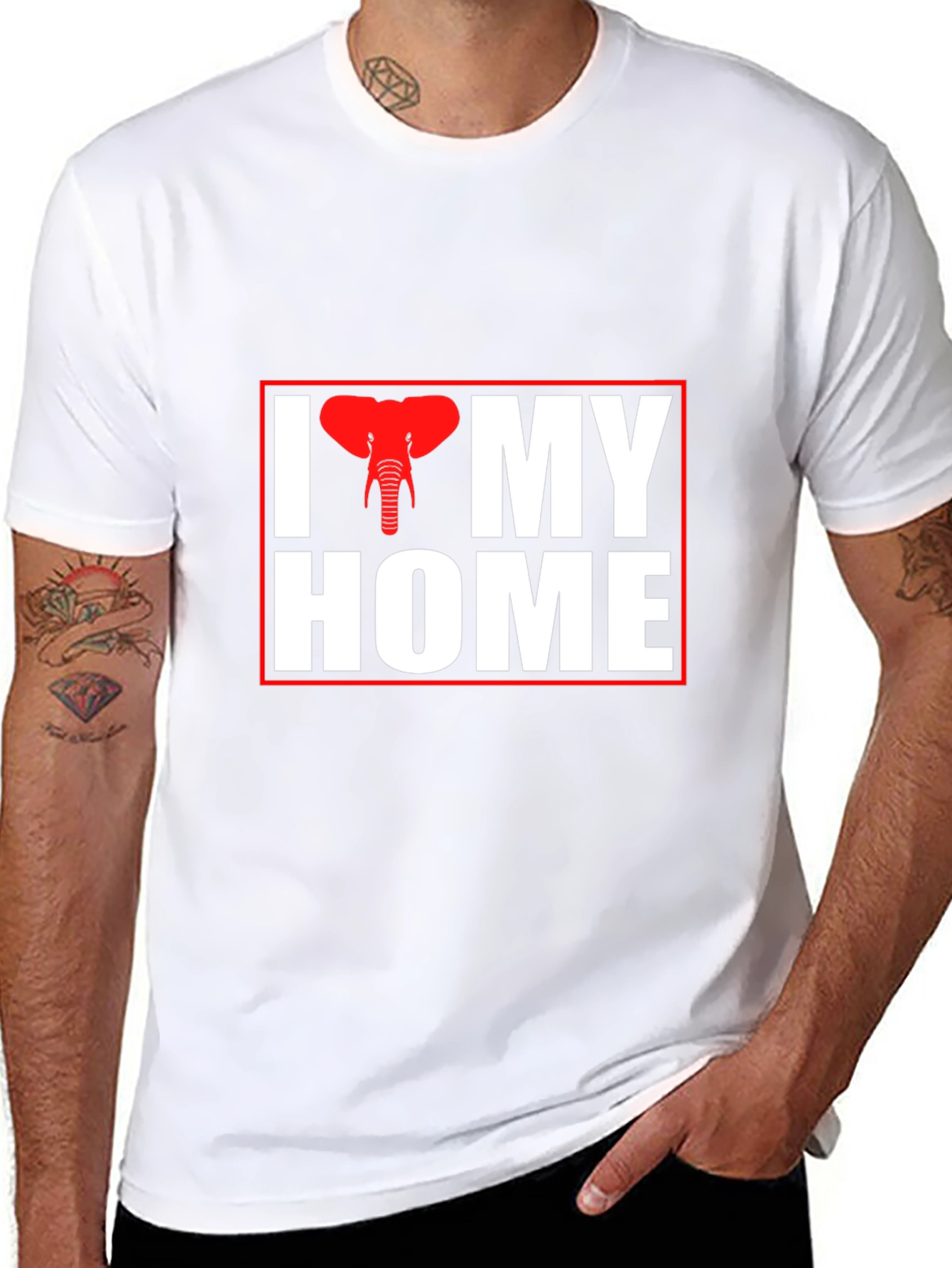 I Elephant My Home Black T-Shirt