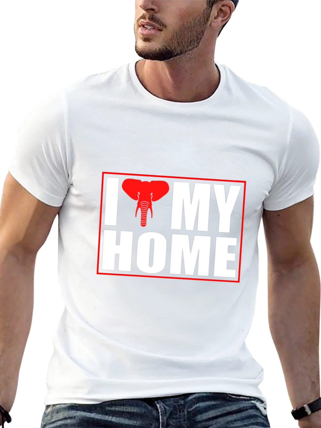 I Elephant My Home Black T-Shirt