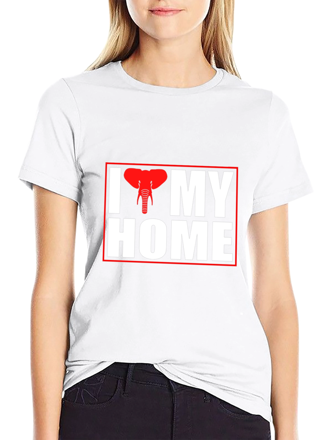 I Elephant My Home Black T-Shirt