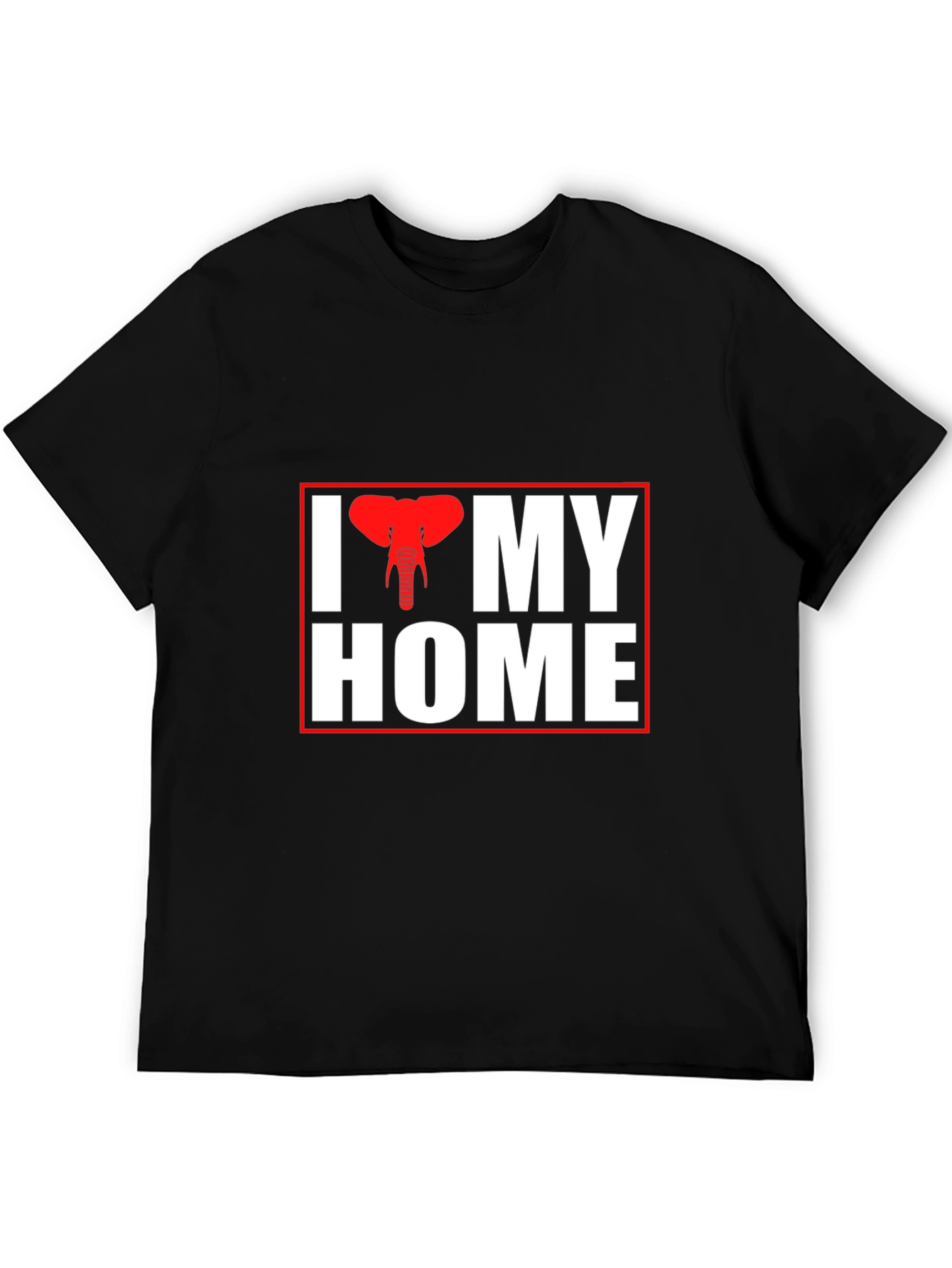 I Elephant My Home Black T-Shirt