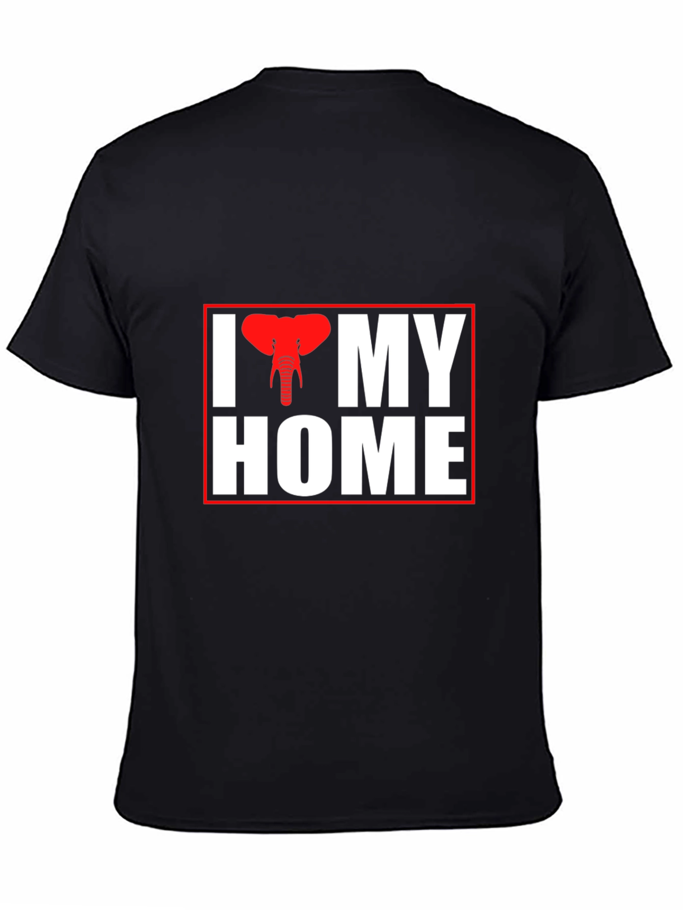 I Elephant My Home Black T-Shirt