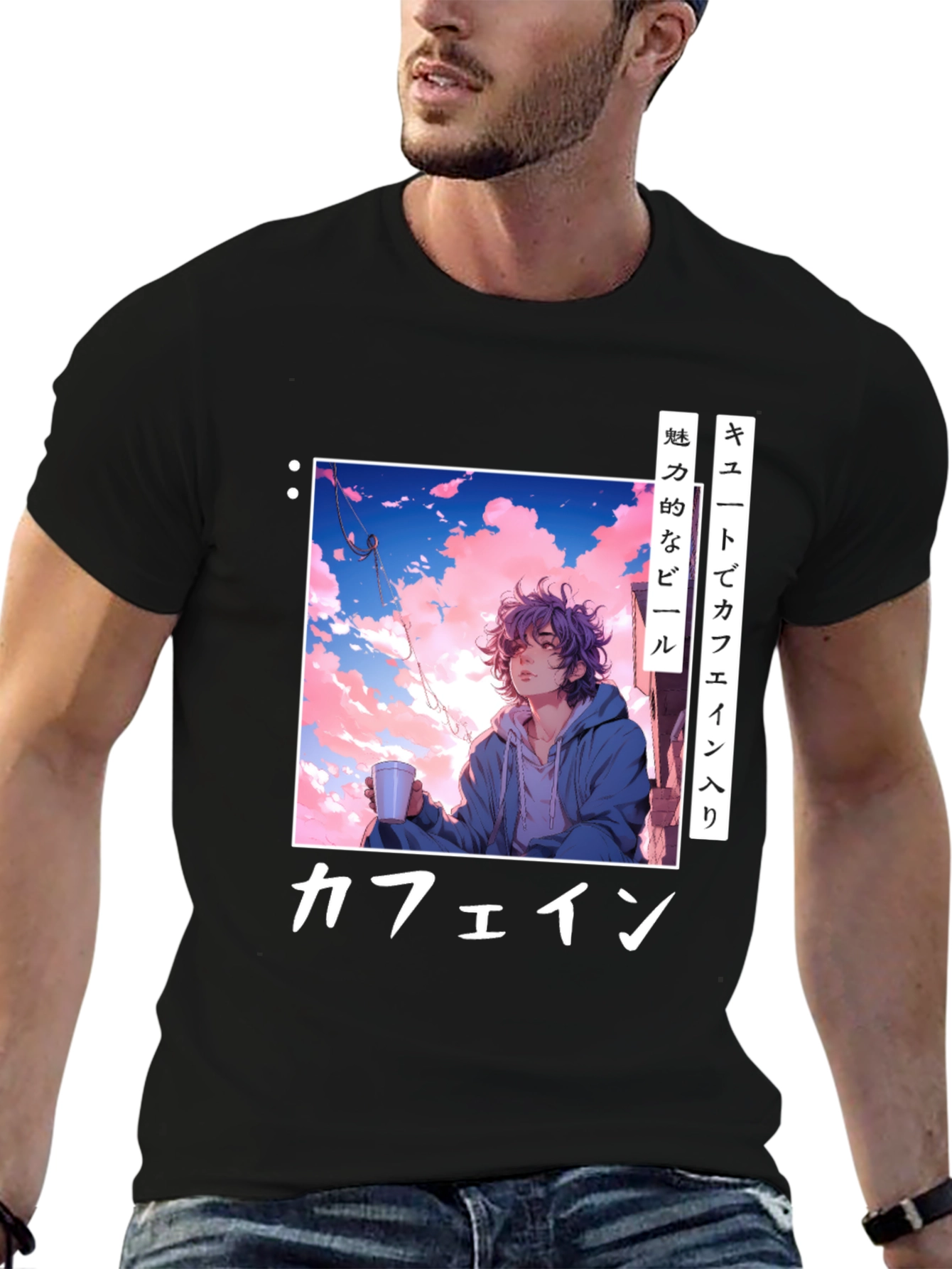 Anime Caffeine T-Shirt - Trendy Graphic Tee