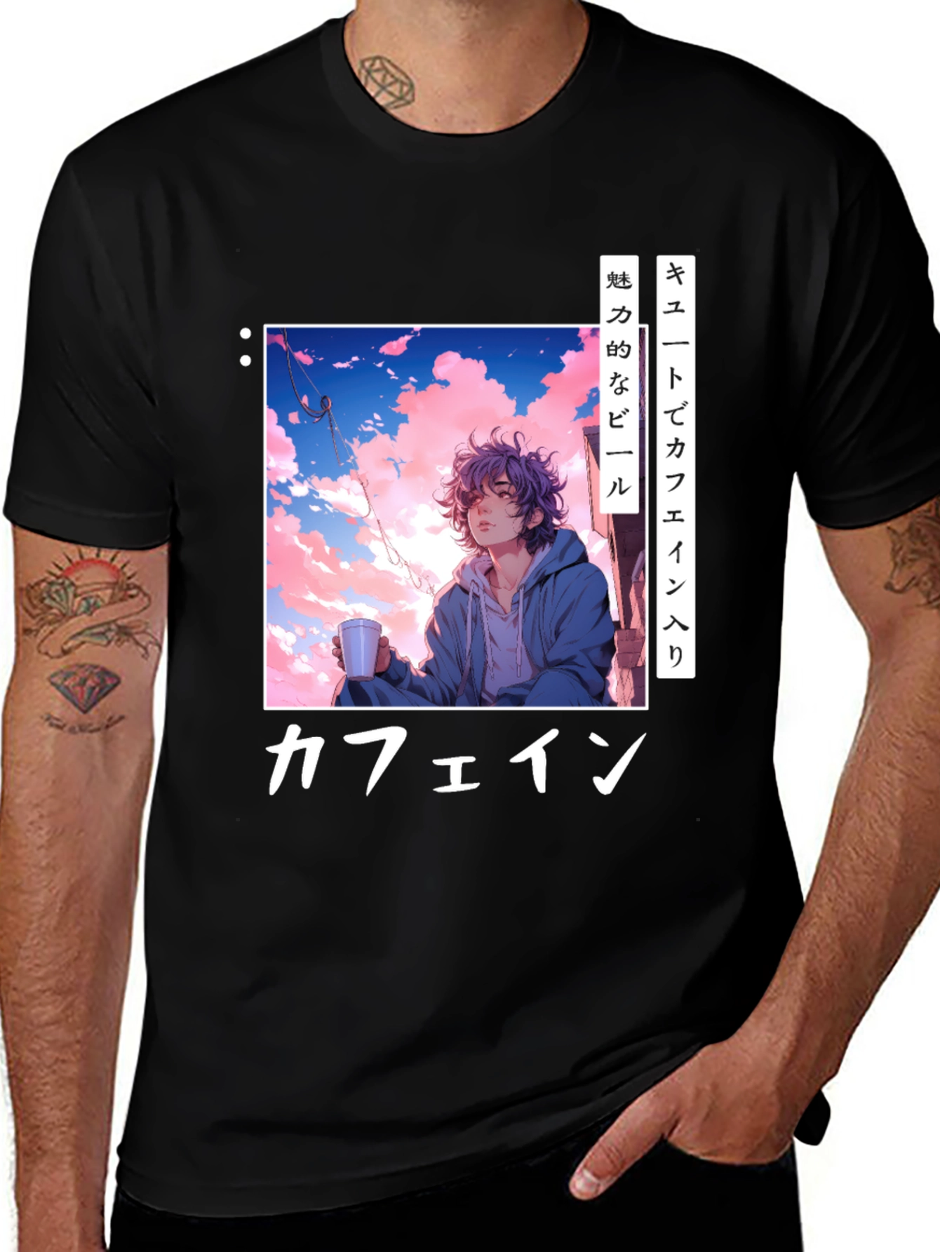 Anime Caffeine T-Shirt - Trendy Graphic Tee