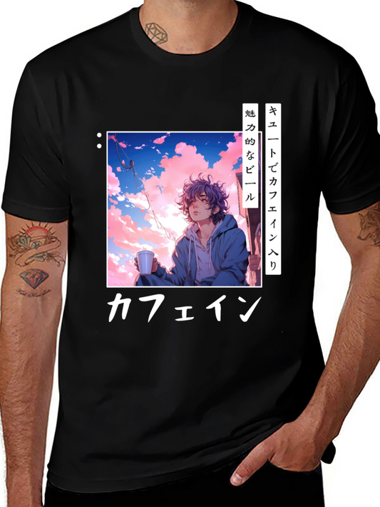 Anime Caffeine T-Shirt - Trendy Graphic Tee