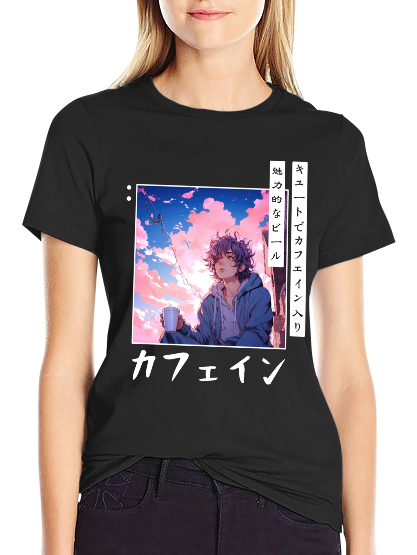 Anime Caffeine T-Shirt - Trendy Graphic Tee