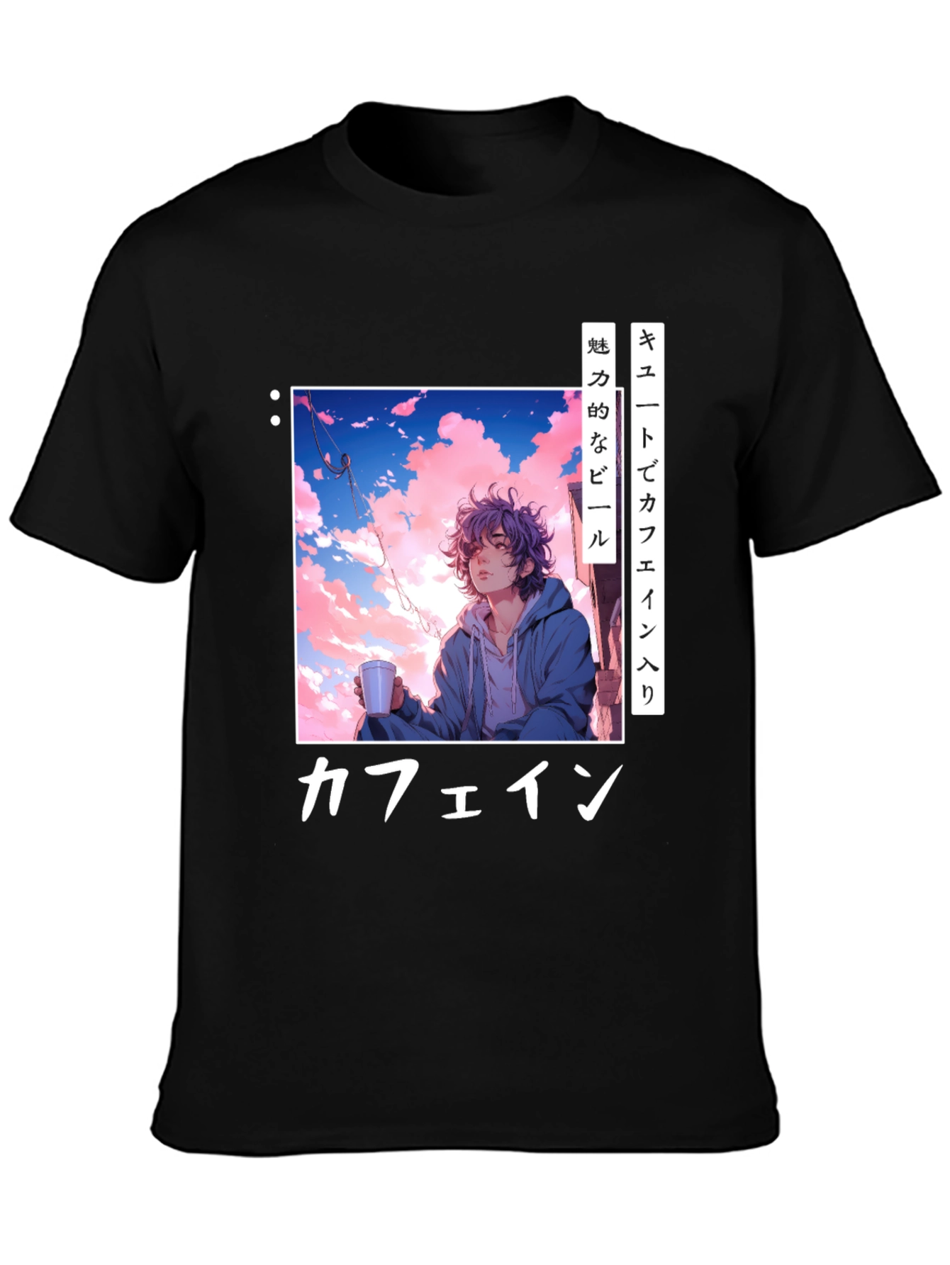 Anime Caffeine T-Shirt - Trendy Graphic Tee