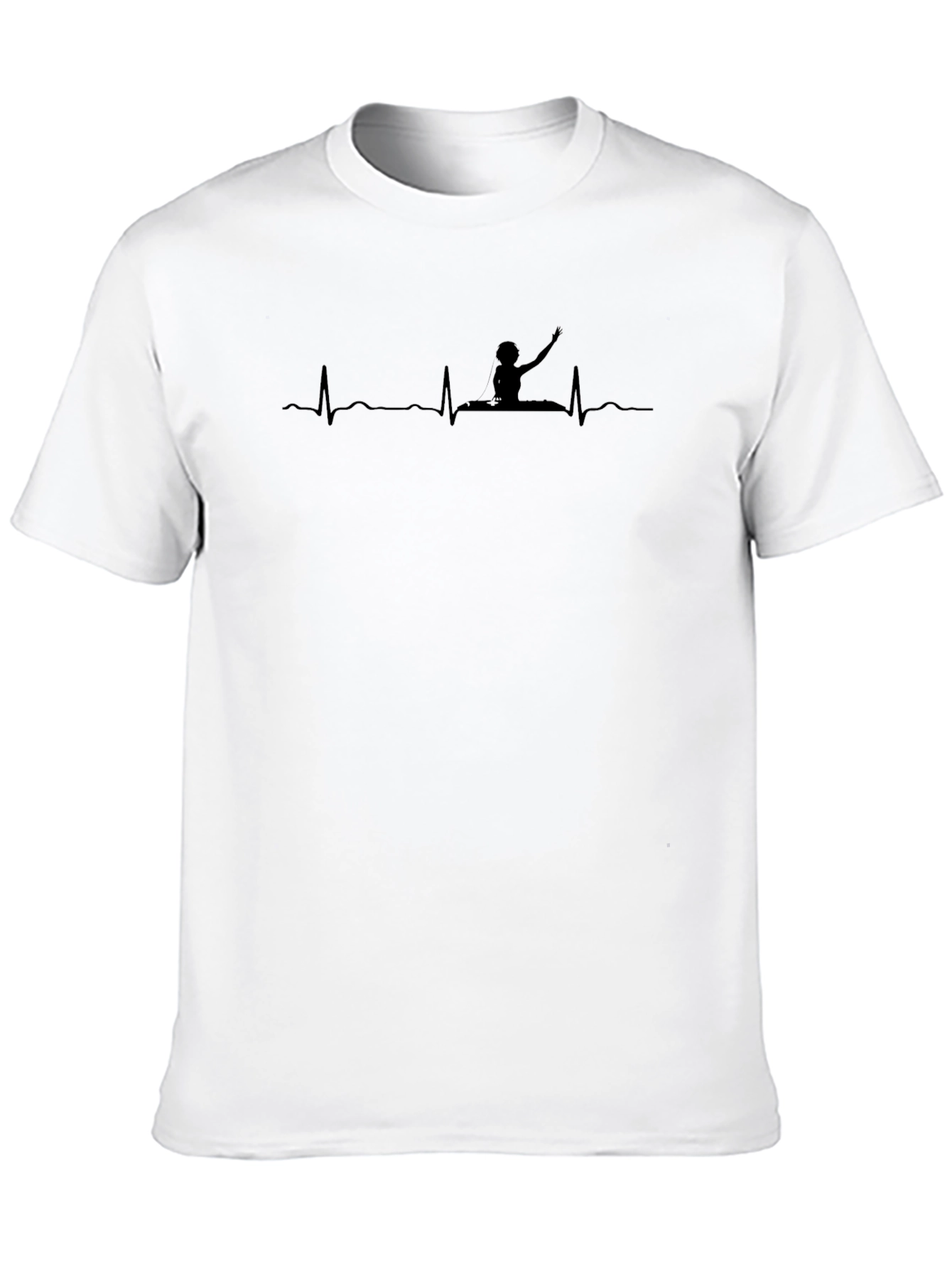 Kayaking Heartbeat Tee - Black Graphic T-Shirt