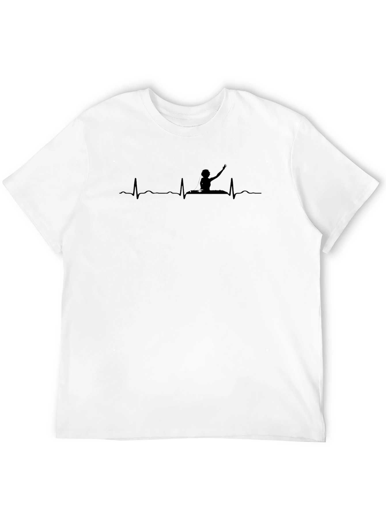 Kayaking Heartbeat Tee - Black Graphic T-Shirt