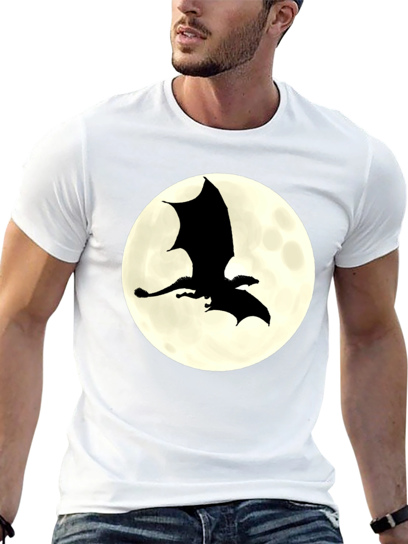 Dragon Silhouette Moon Graphic Tee