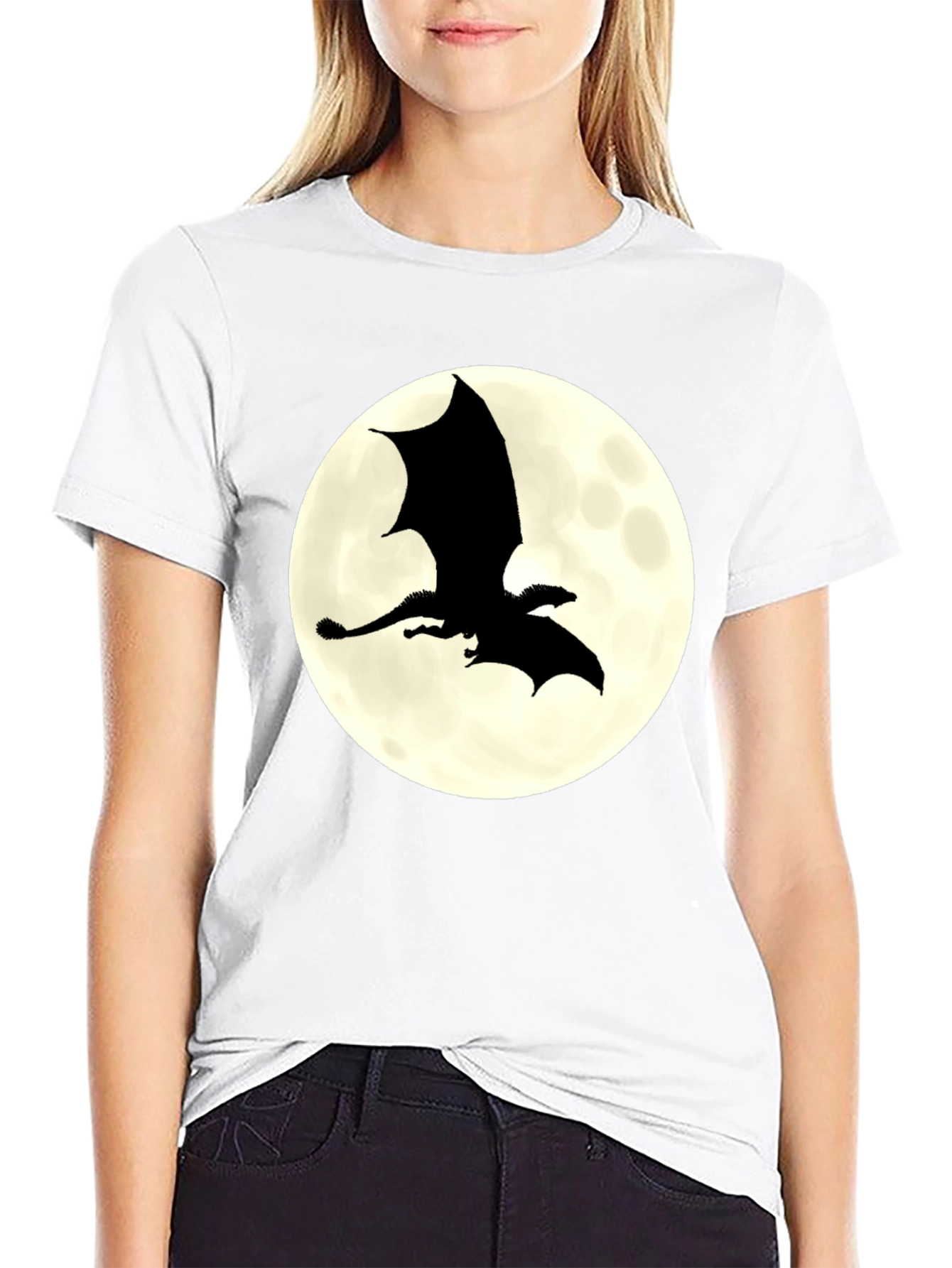 Dragon Silhouette Moon Graphic Tee