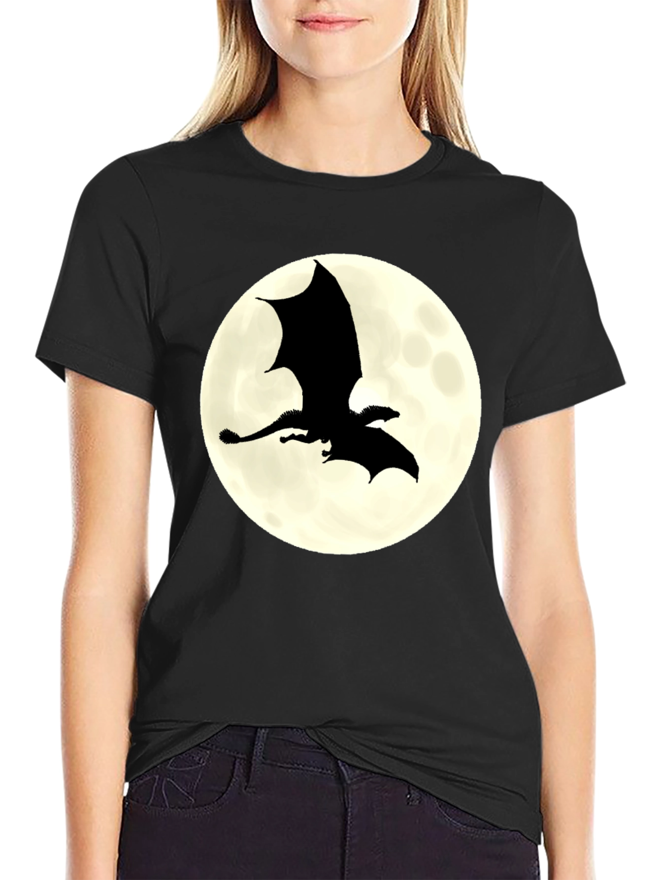 Dragon Silhouette Moon Graphic Tee