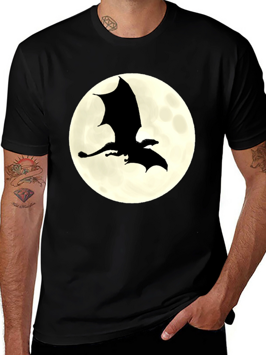 Dragon Silhouette Moon Graphic Tee