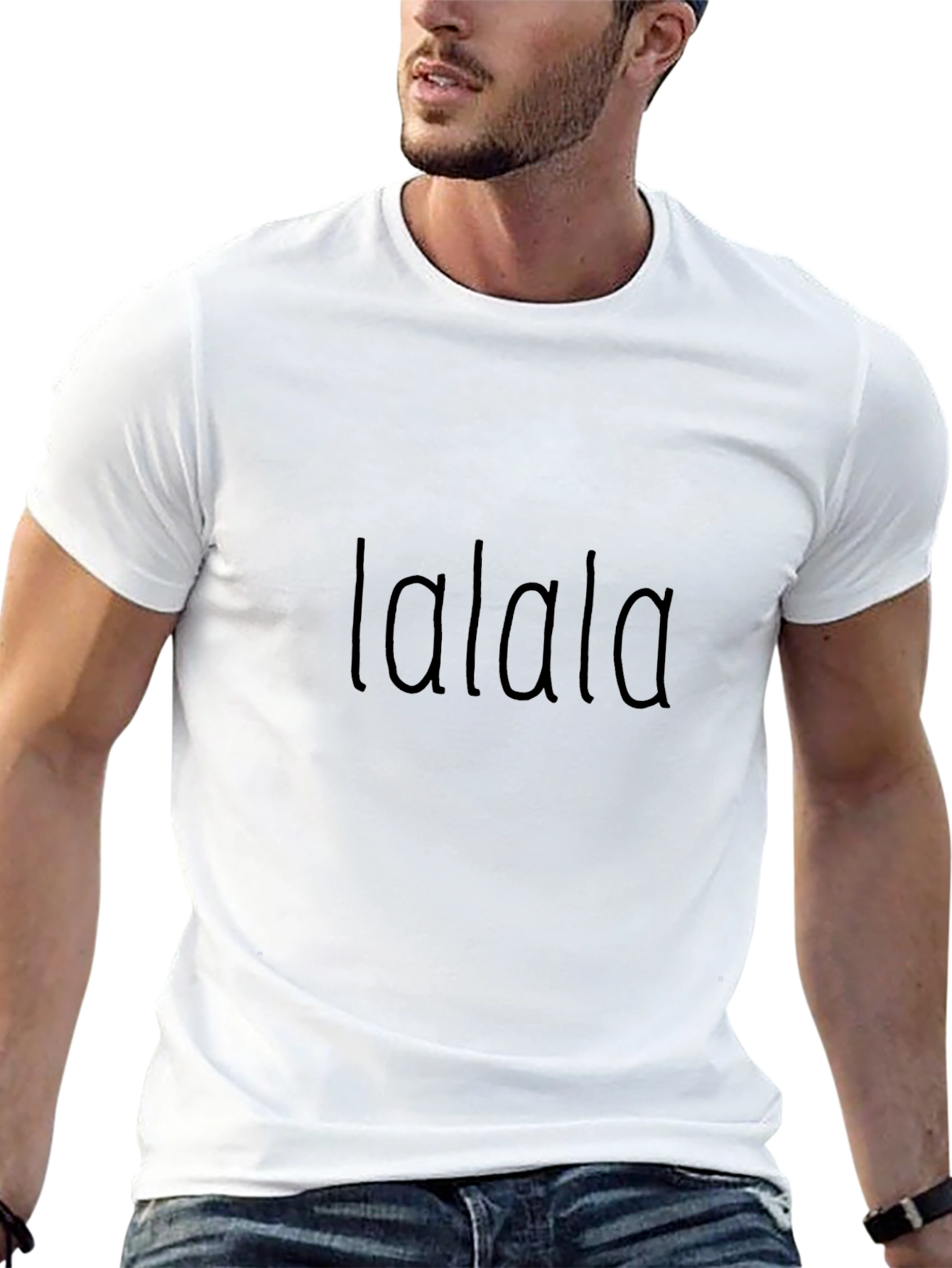 lalala Black Casual T-Shirt