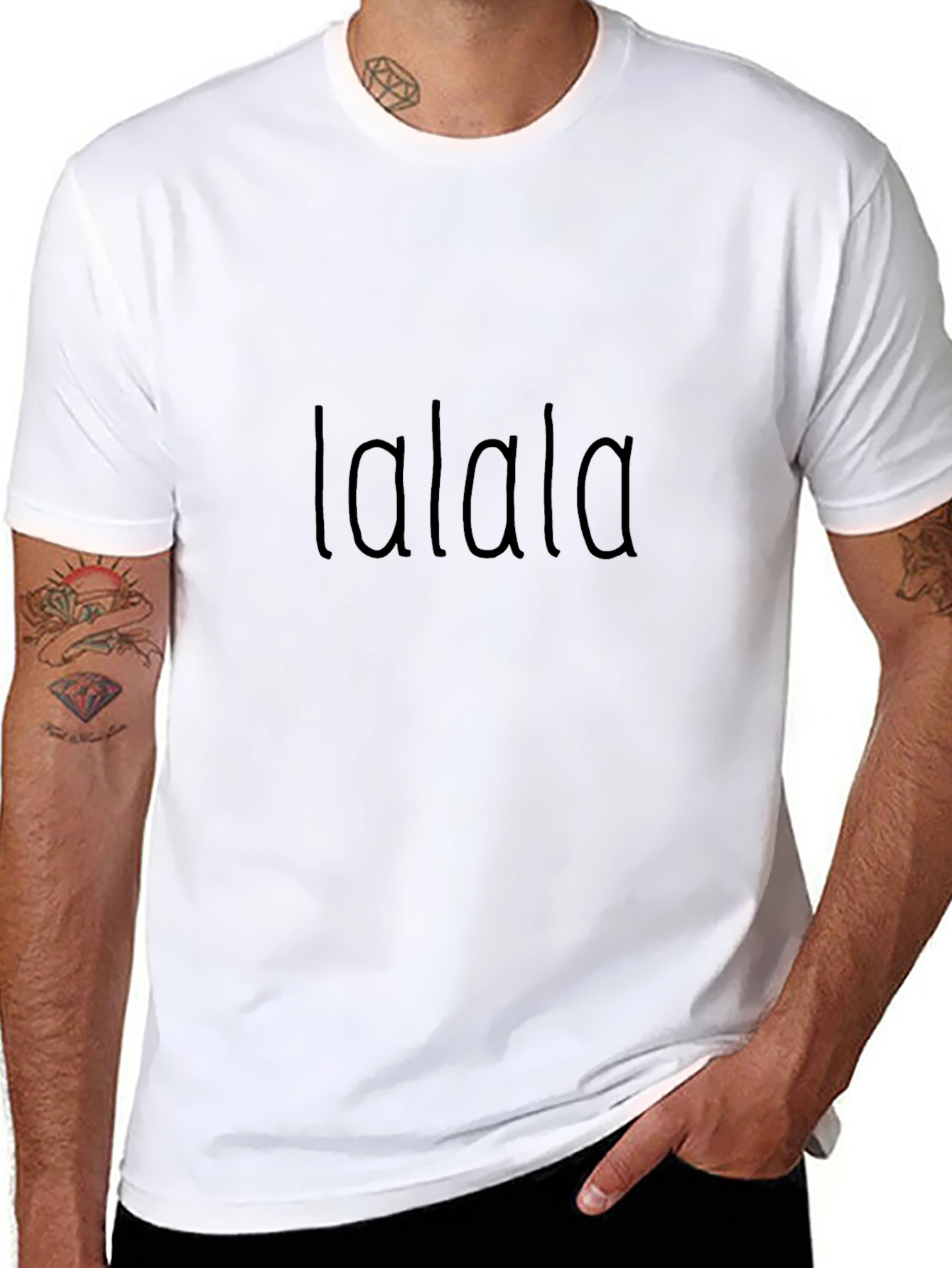 lalala Black Casual T-Shirt