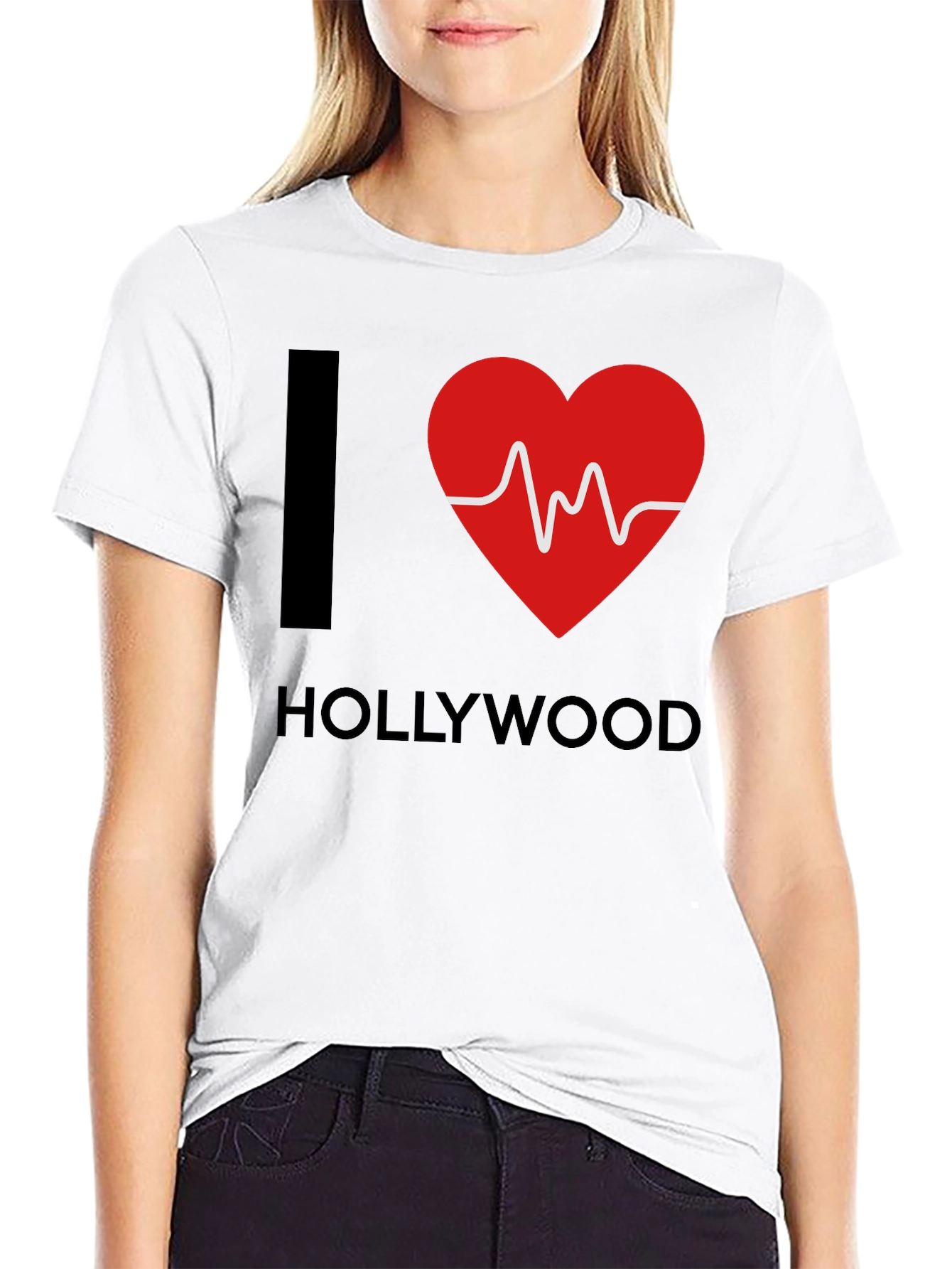 I Heart Hollywood T-Shirt - ECG Red Heart Design