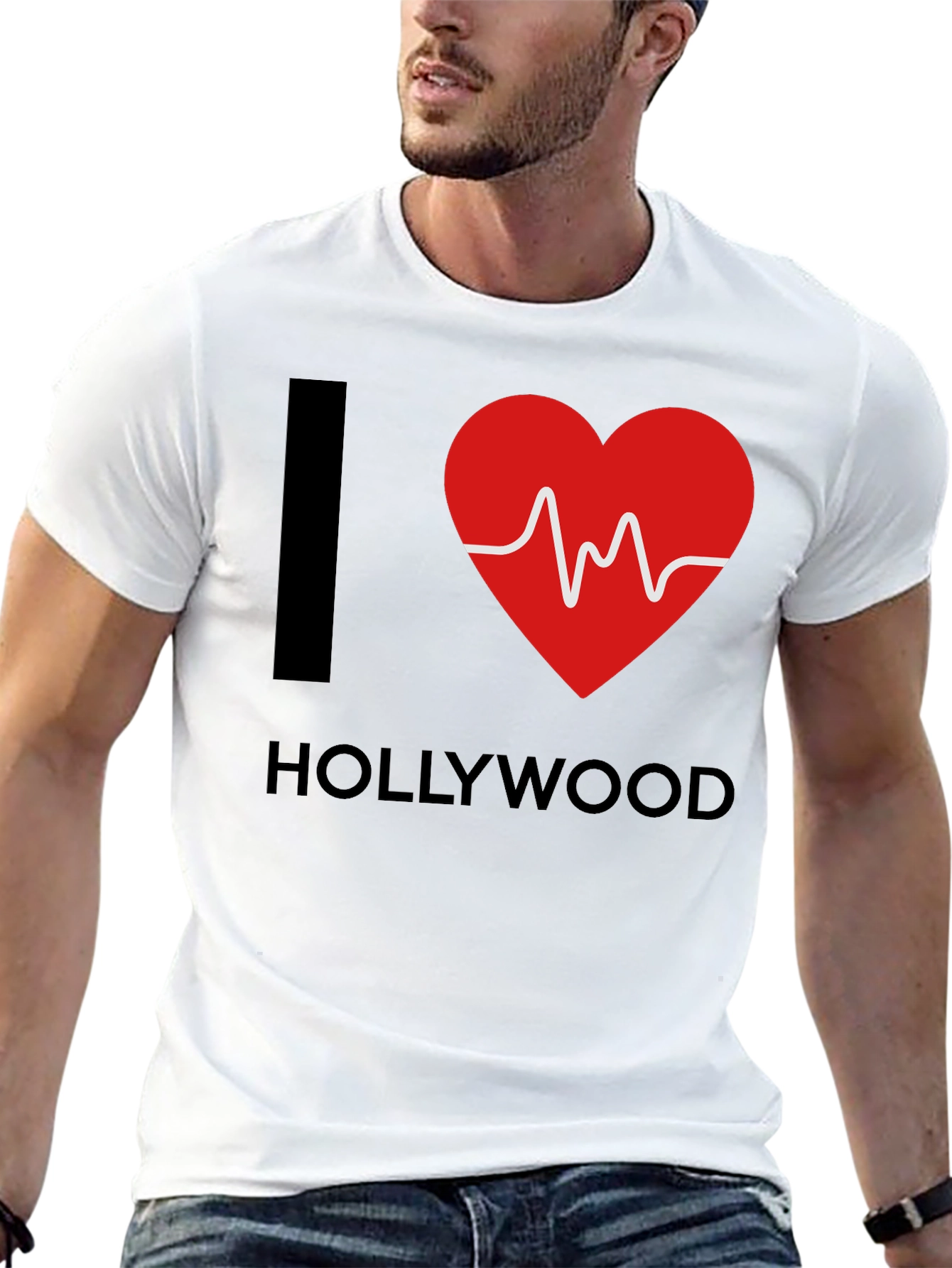 I Heart Hollywood T-Shirt - ECG Red Heart Design