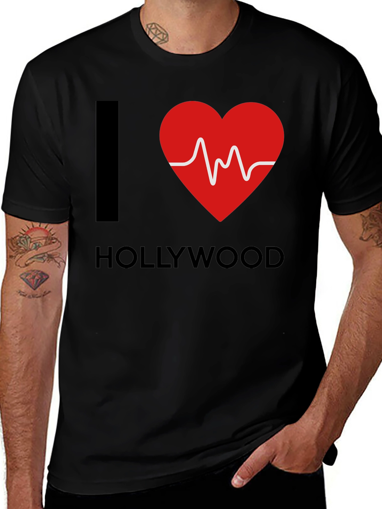 I Heart Hollywood T-Shirt - ECG Red Heart Design