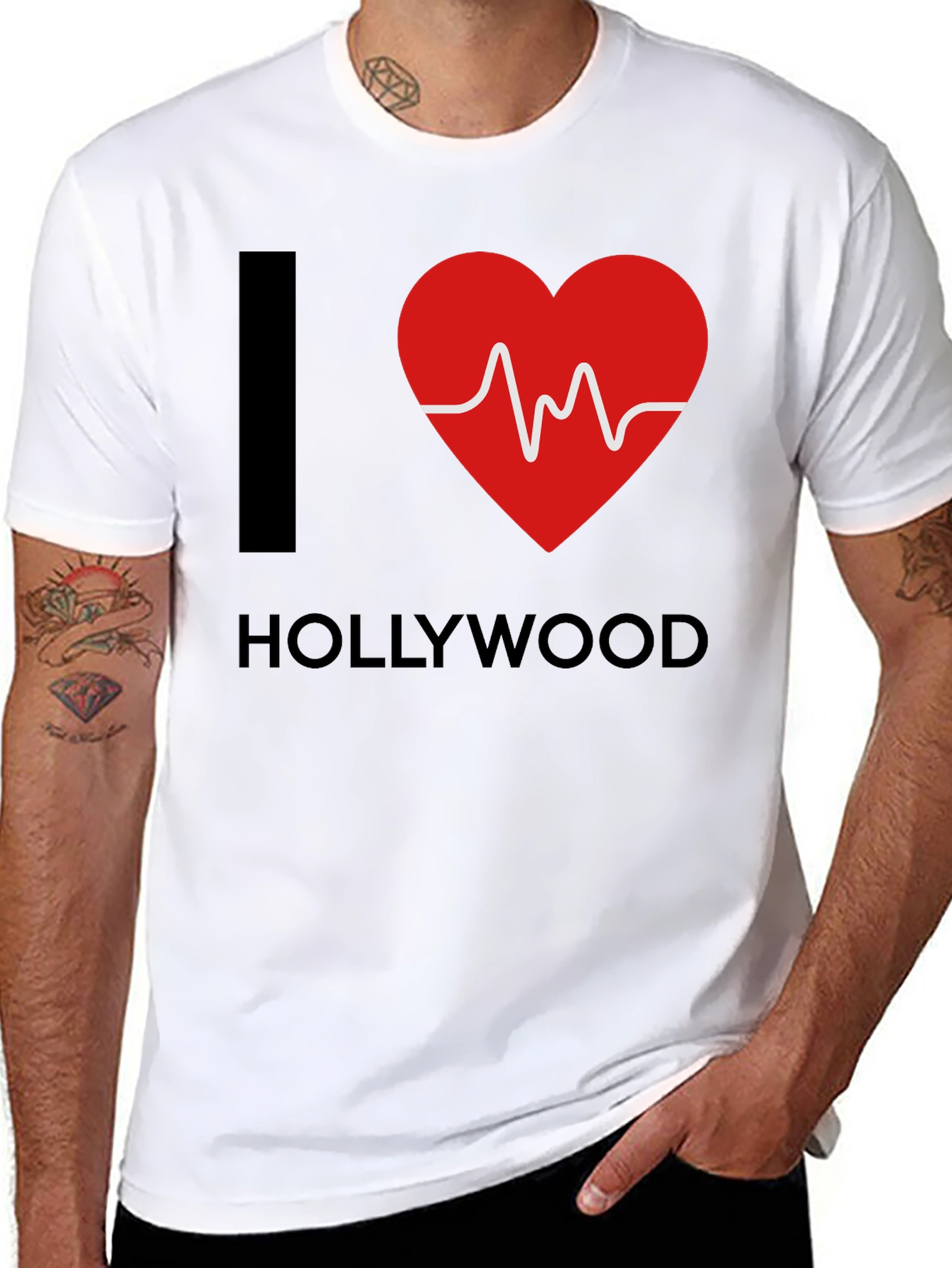 I Heart Hollywood T-Shirt - ECG Red Heart Design