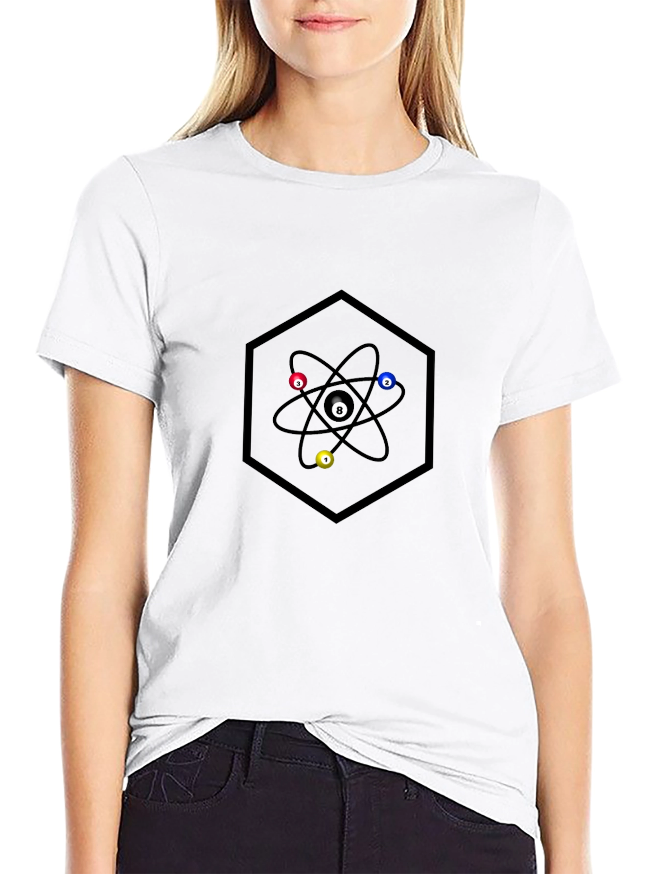 Atom Pool Ball Graphic T-Shirt