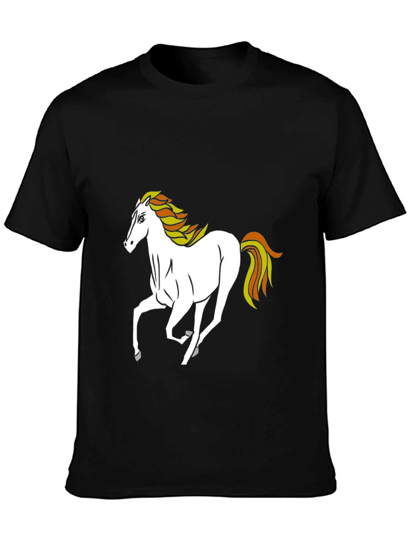 Black Horse Graphic Tee - Mens Casual Shirt