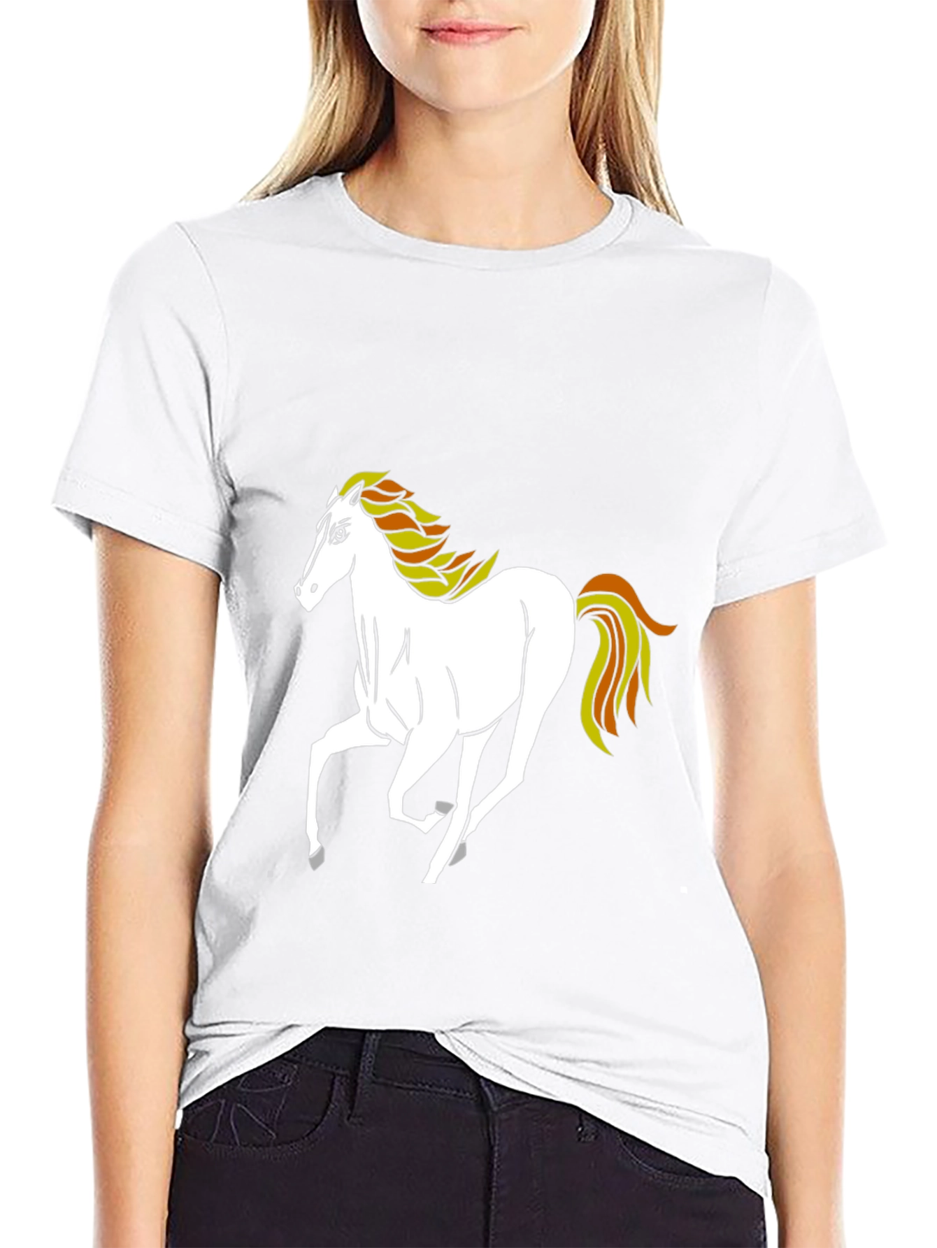 Black Horse Graphic Tee - Mens Casual Shirt