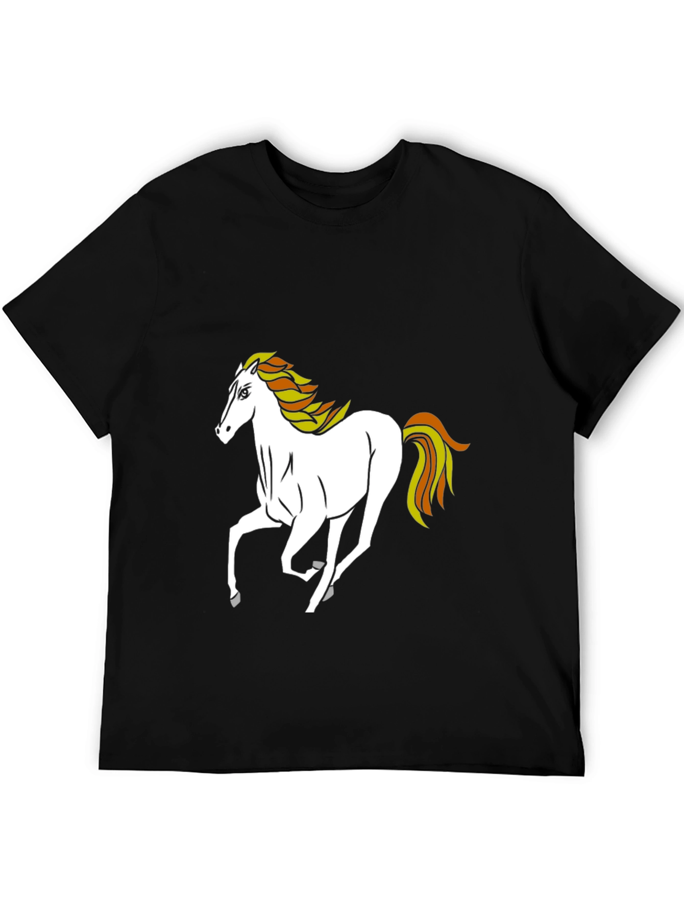 Black Horse Graphic Tee - Mens Casual Shirt