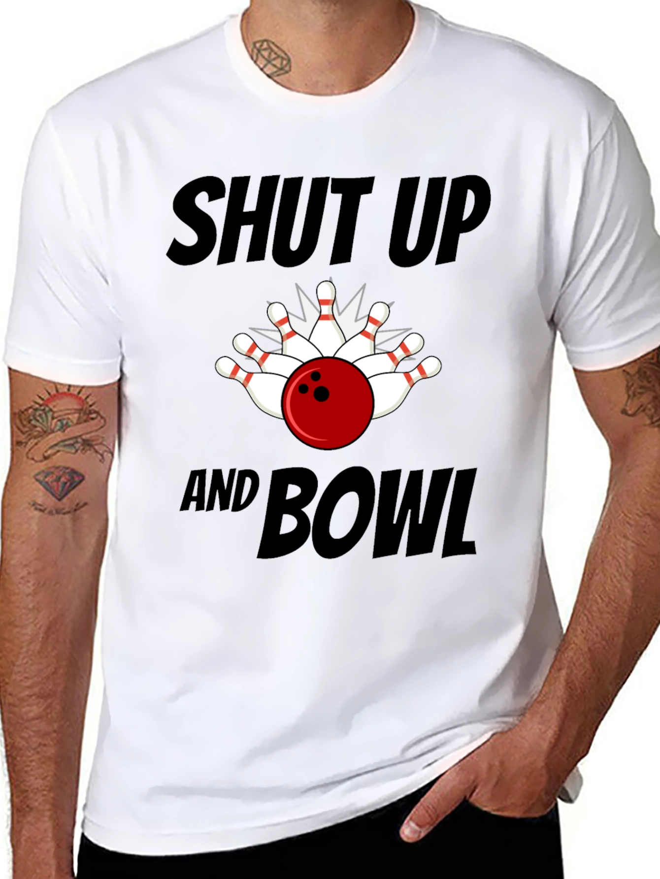 Shut Up and Bowl T-Shirt - Bowling Graphic Tee