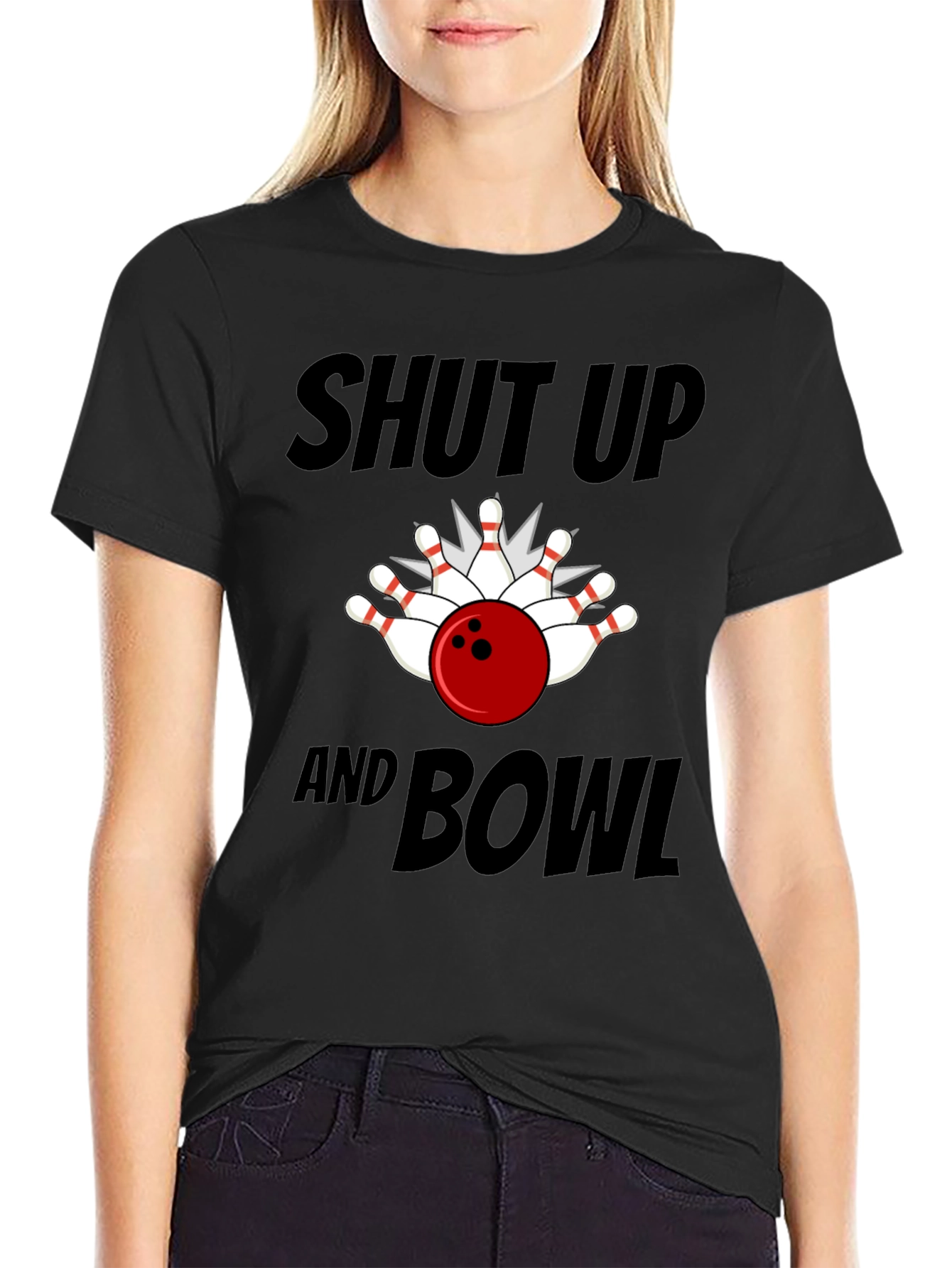 Shut Up and Bowl T-Shirt - Bowling Graphic Tee