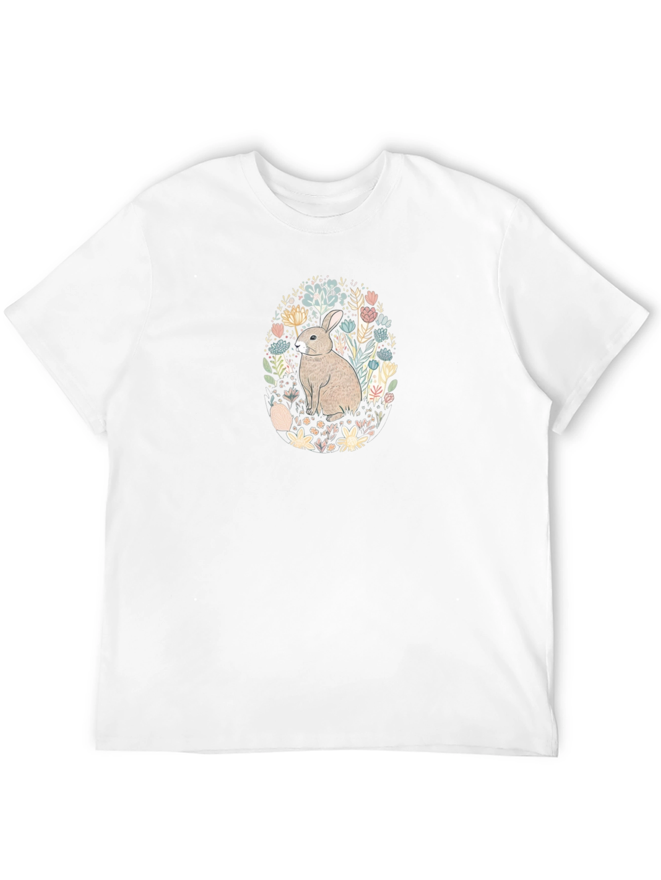 Bunny Floral Graphic Tee - Black T-Shirt