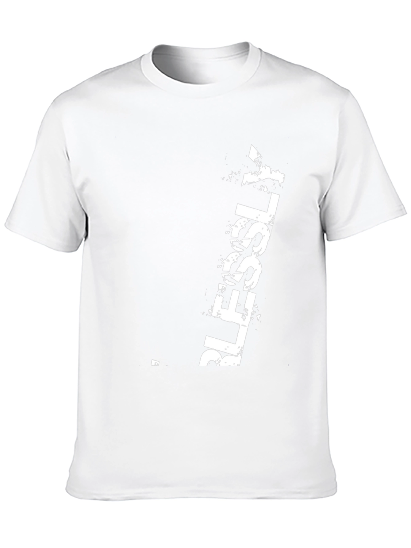Mens Black T-Shirt with White BLESSLY Print