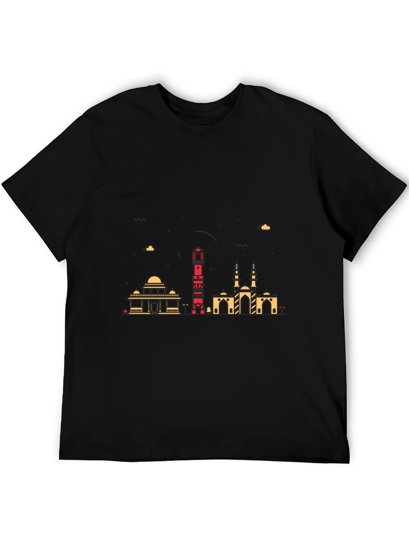 Urban Skyline Graphic Tee - Mens Black T-Shirt