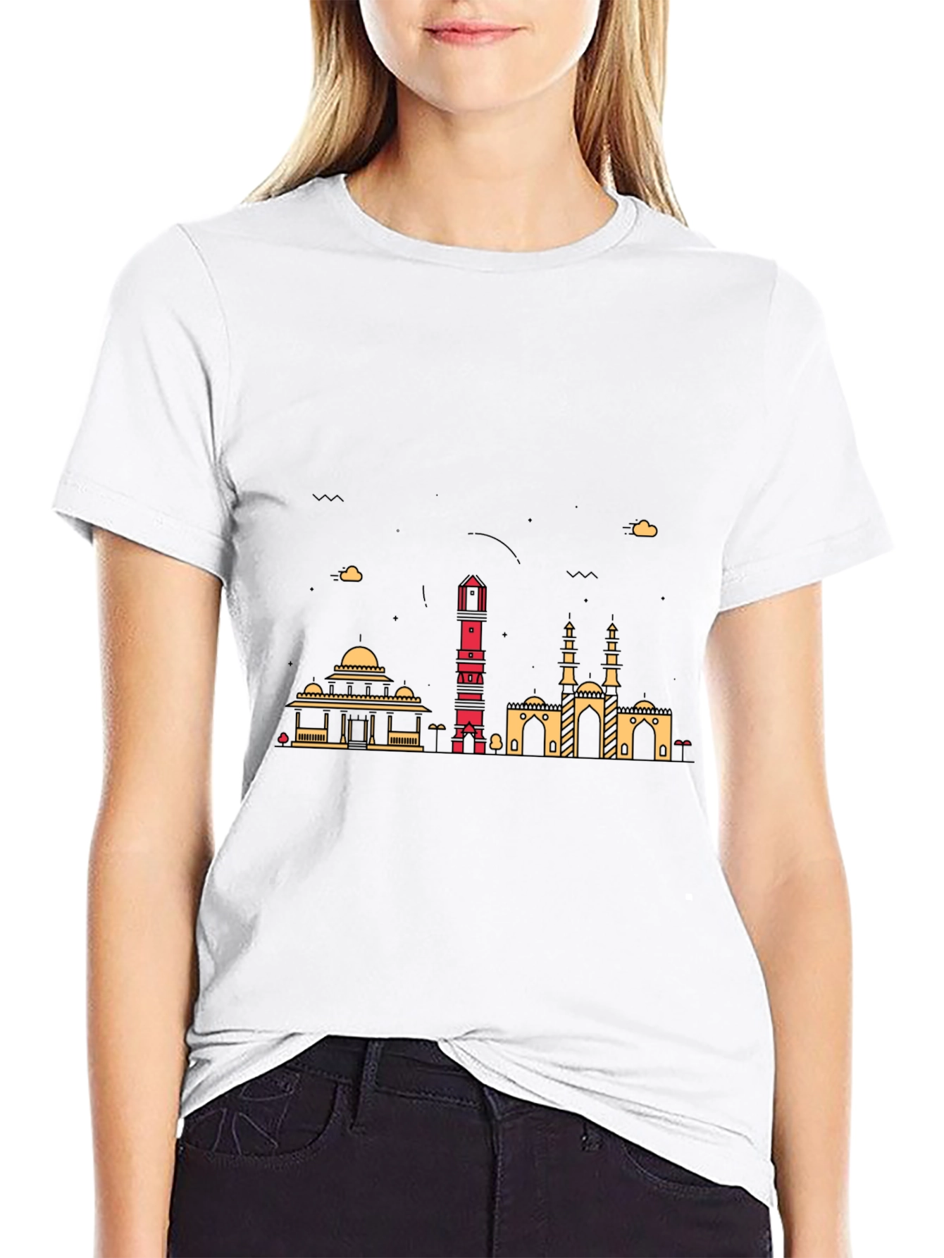 Urban Skyline Graphic Tee - Mens Black T-Shirt