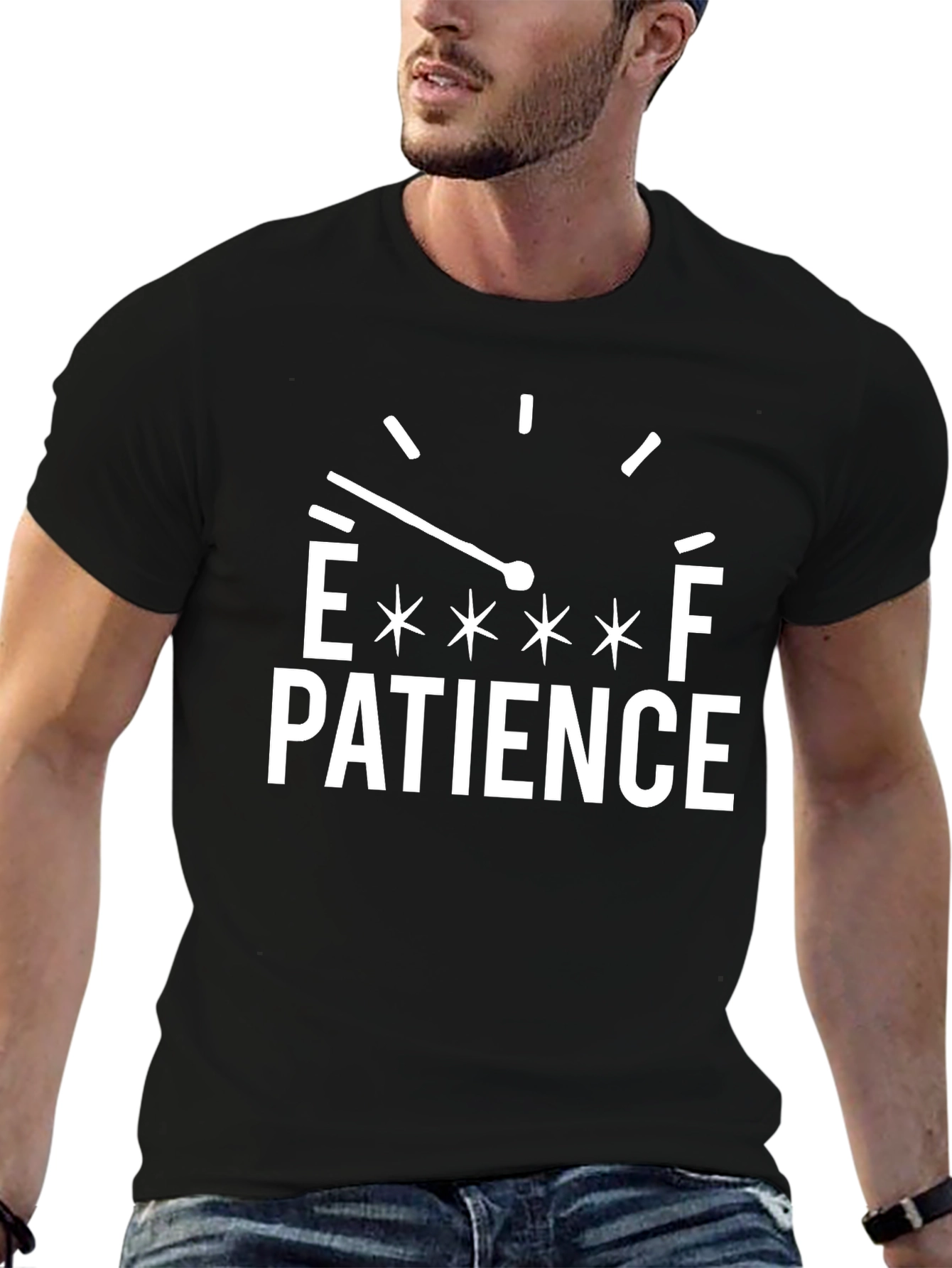 Empty Patience Gauge Mens Black Graphic Tee