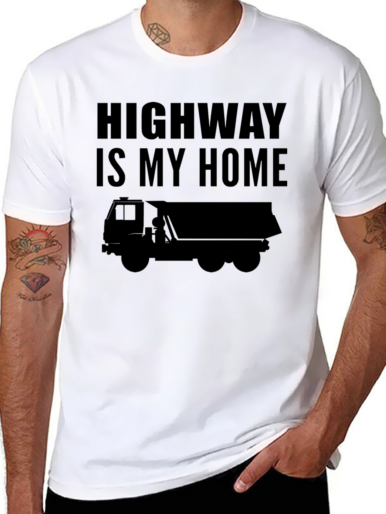 Highway Is My Home Trucker T-Shirt - Black