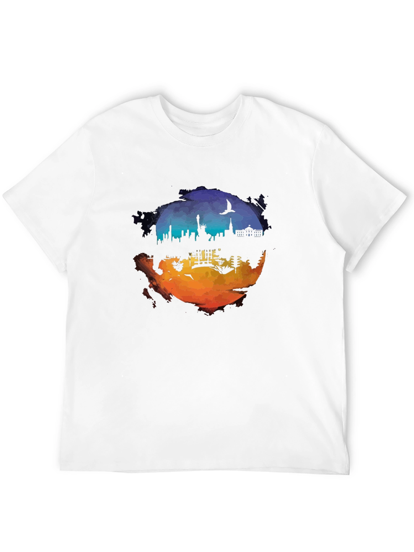Cityscape Silhouette Graphic T-Shirt