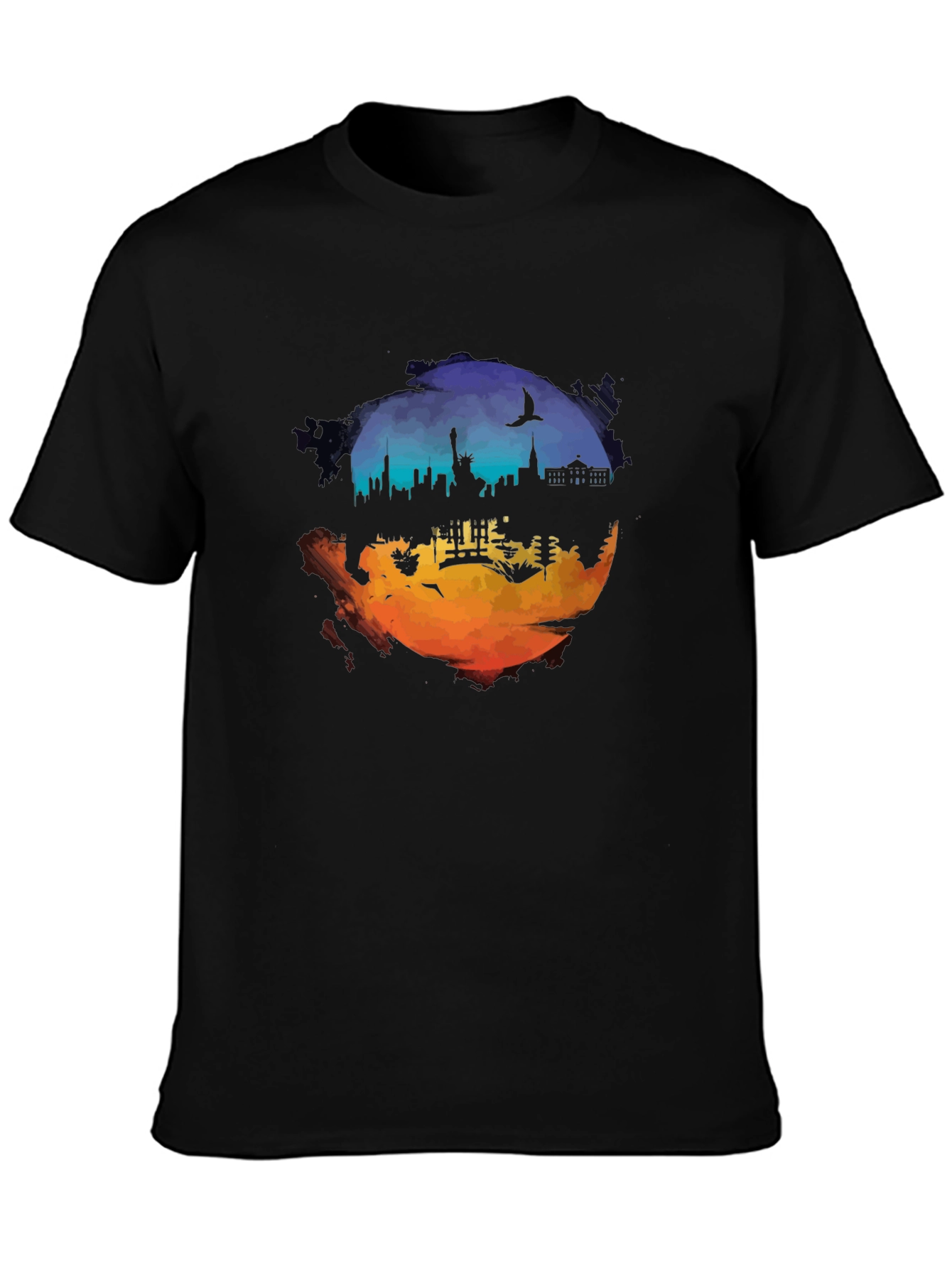 Cityscape Silhouette Graphic T-Shirt