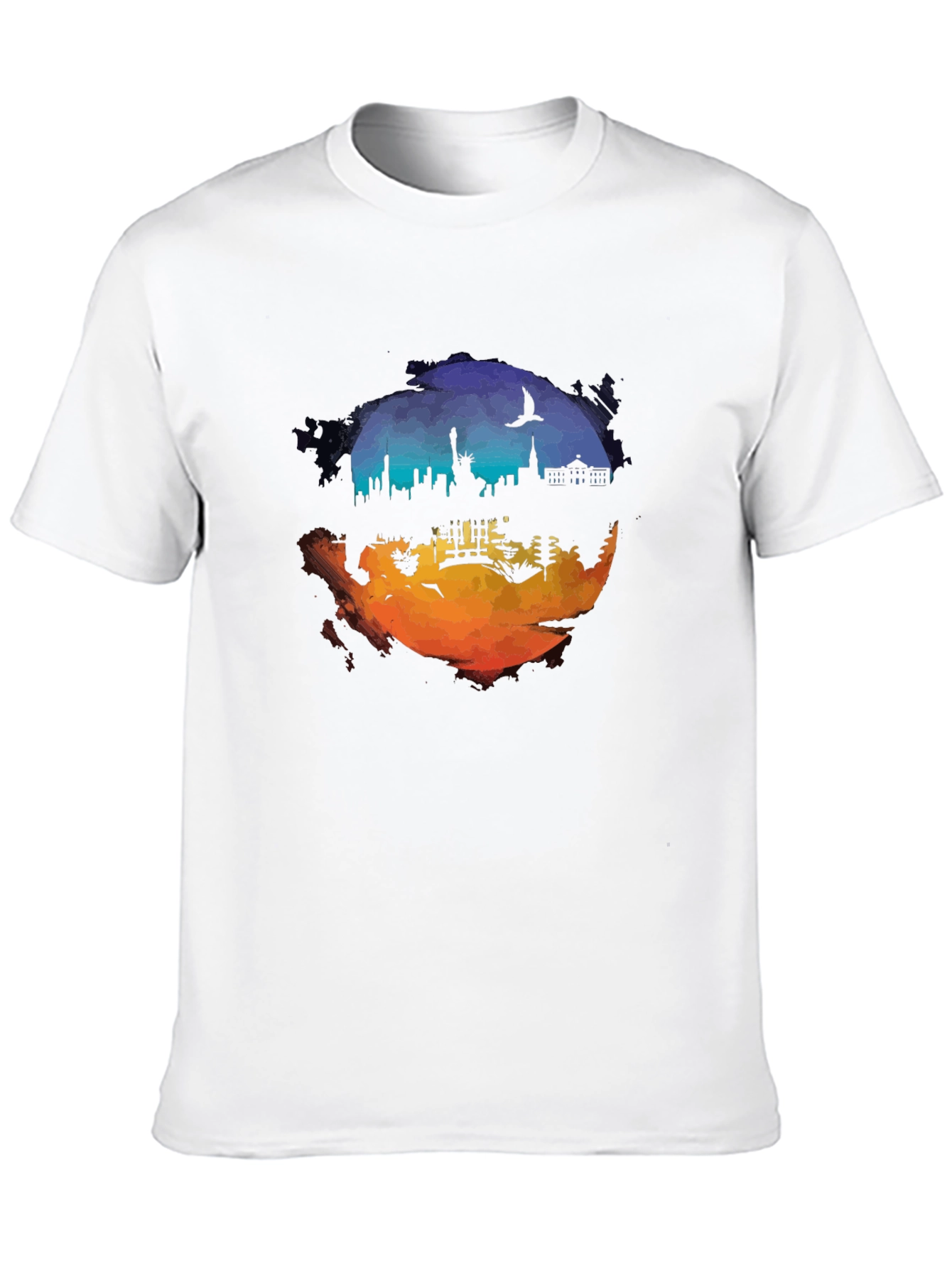 Cityscape Silhouette Graphic T-Shirt