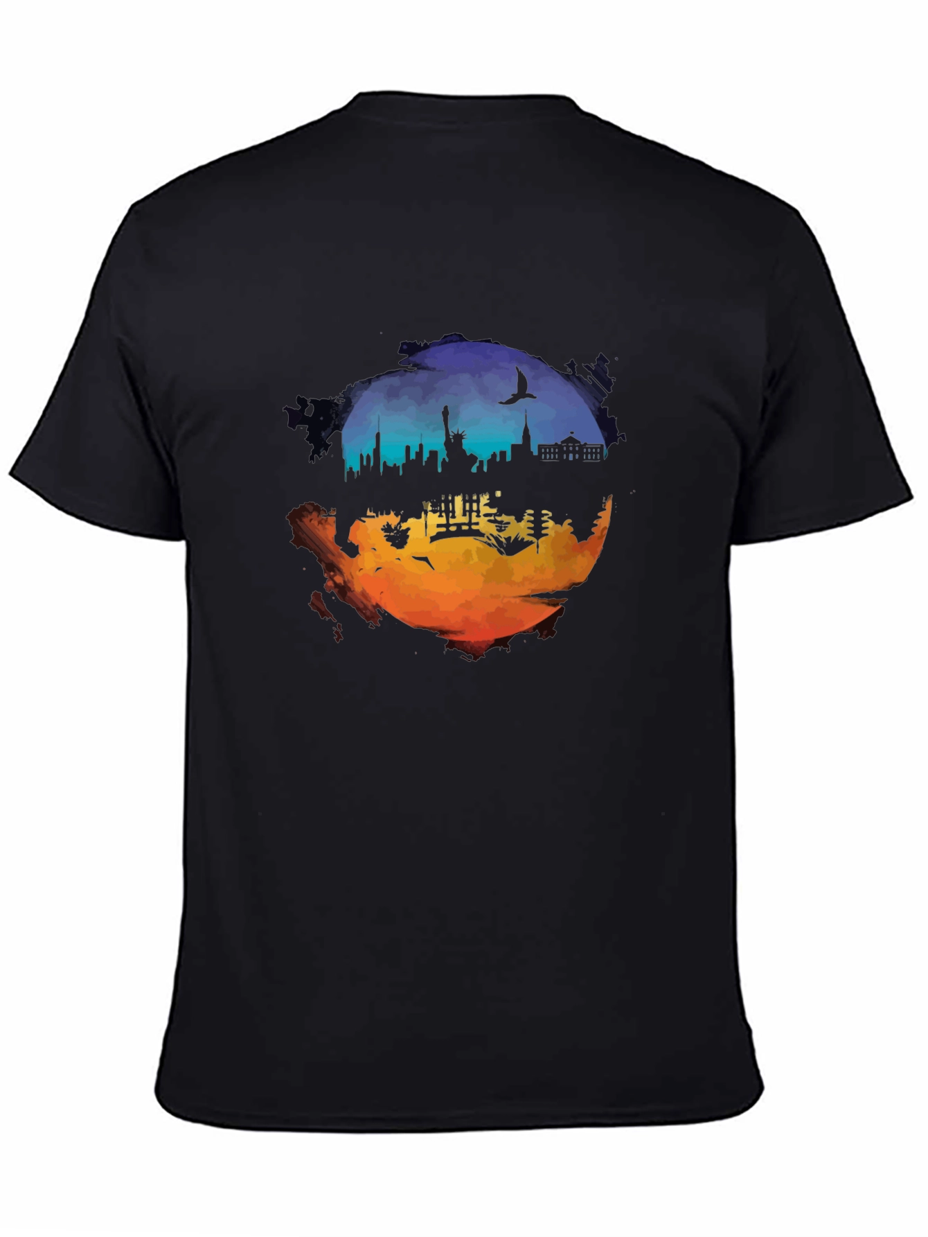 Cityscape Silhouette Graphic T-Shirt