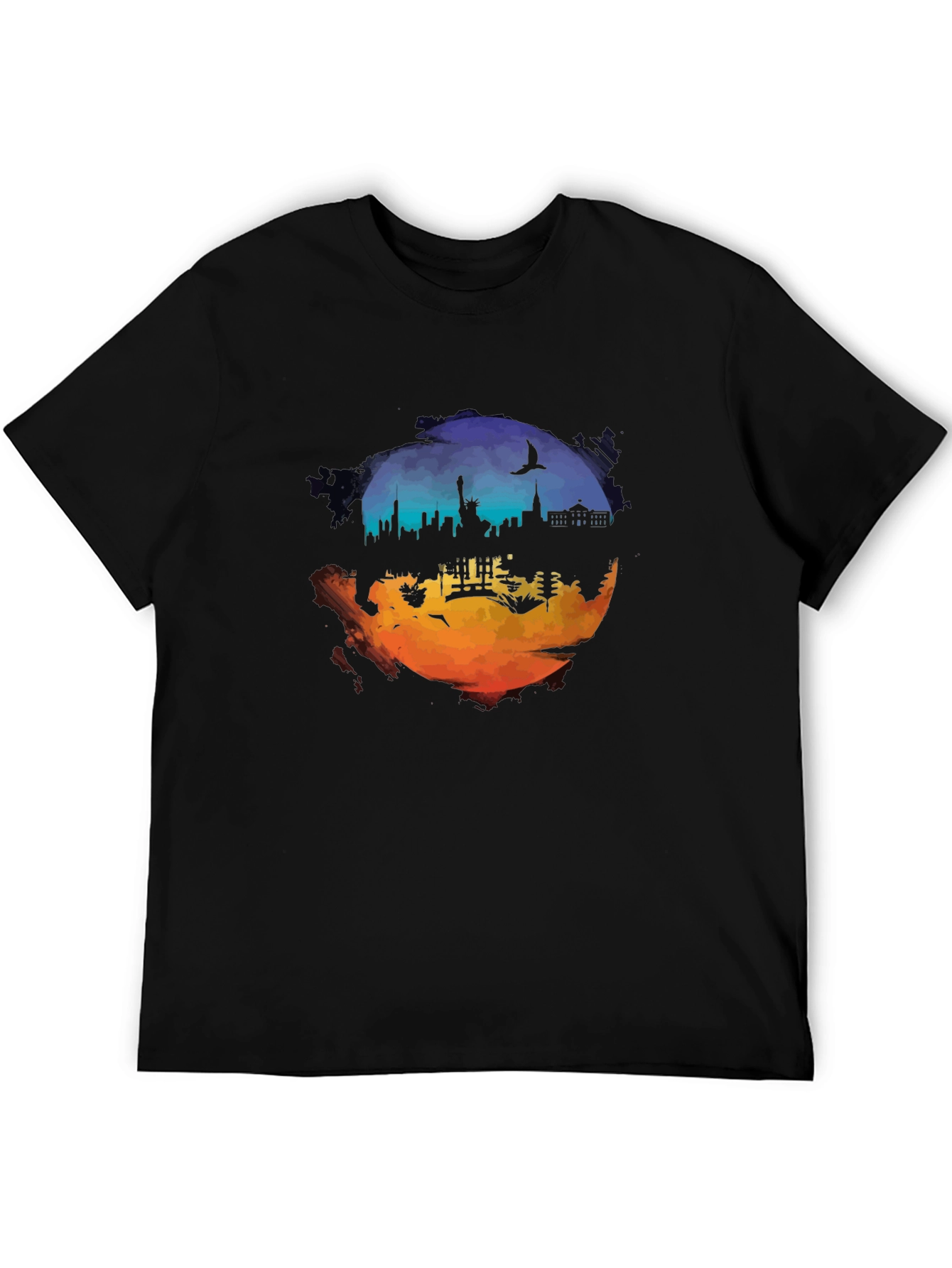 Cityscape Silhouette Graphic T-Shirt