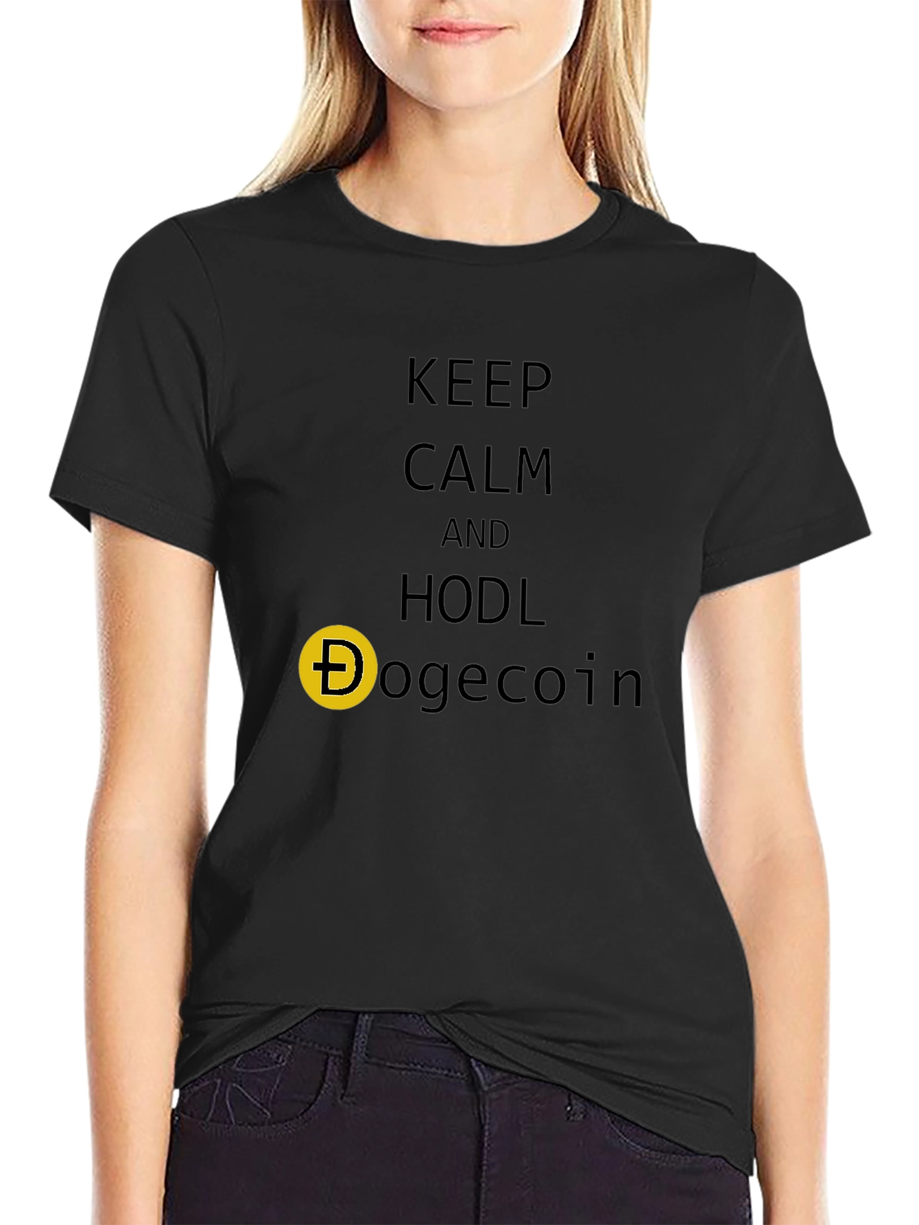 Keep Calm HODL Dogecoin Crypto T-Shirt