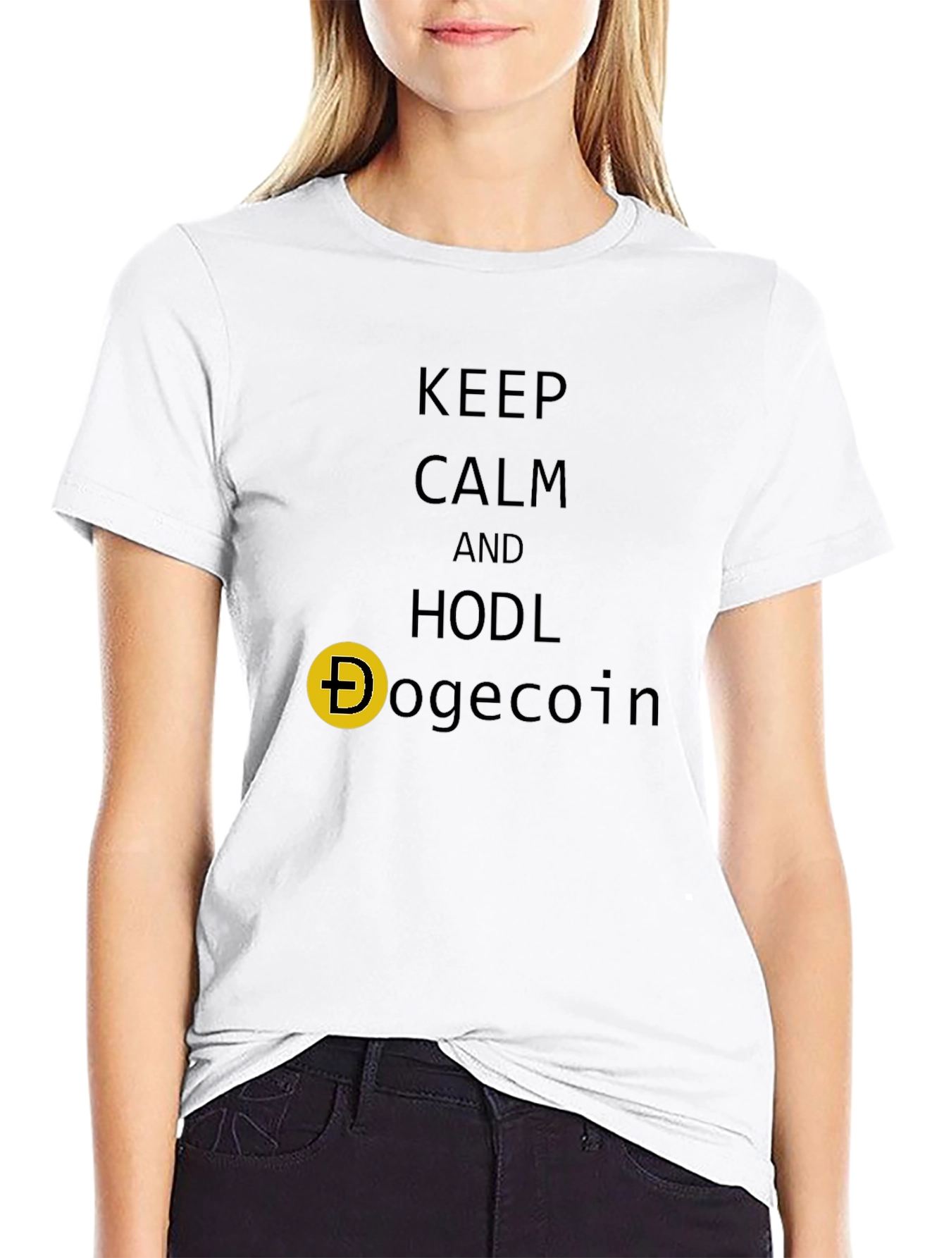 Keep Calm HODL Dogecoin Crypto T-Shirt