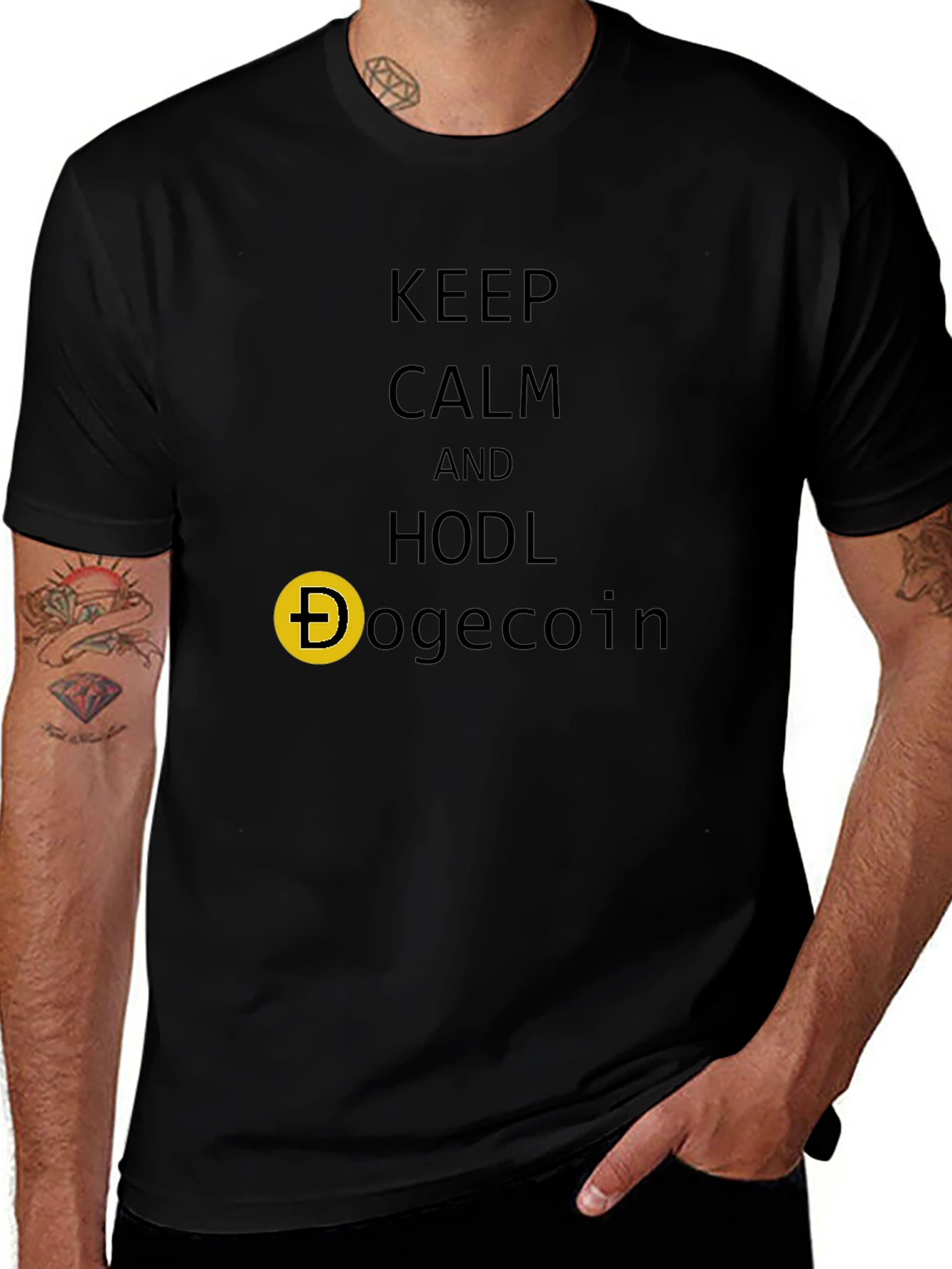 Keep Calm HODL Dogecoin Crypto T-Shirt