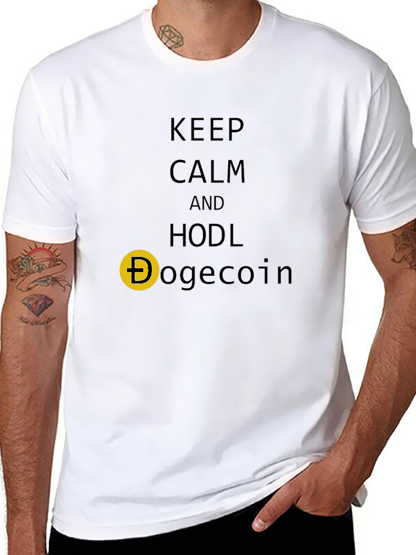 Keep Calm HODL Dogecoin Crypto T-Shirt